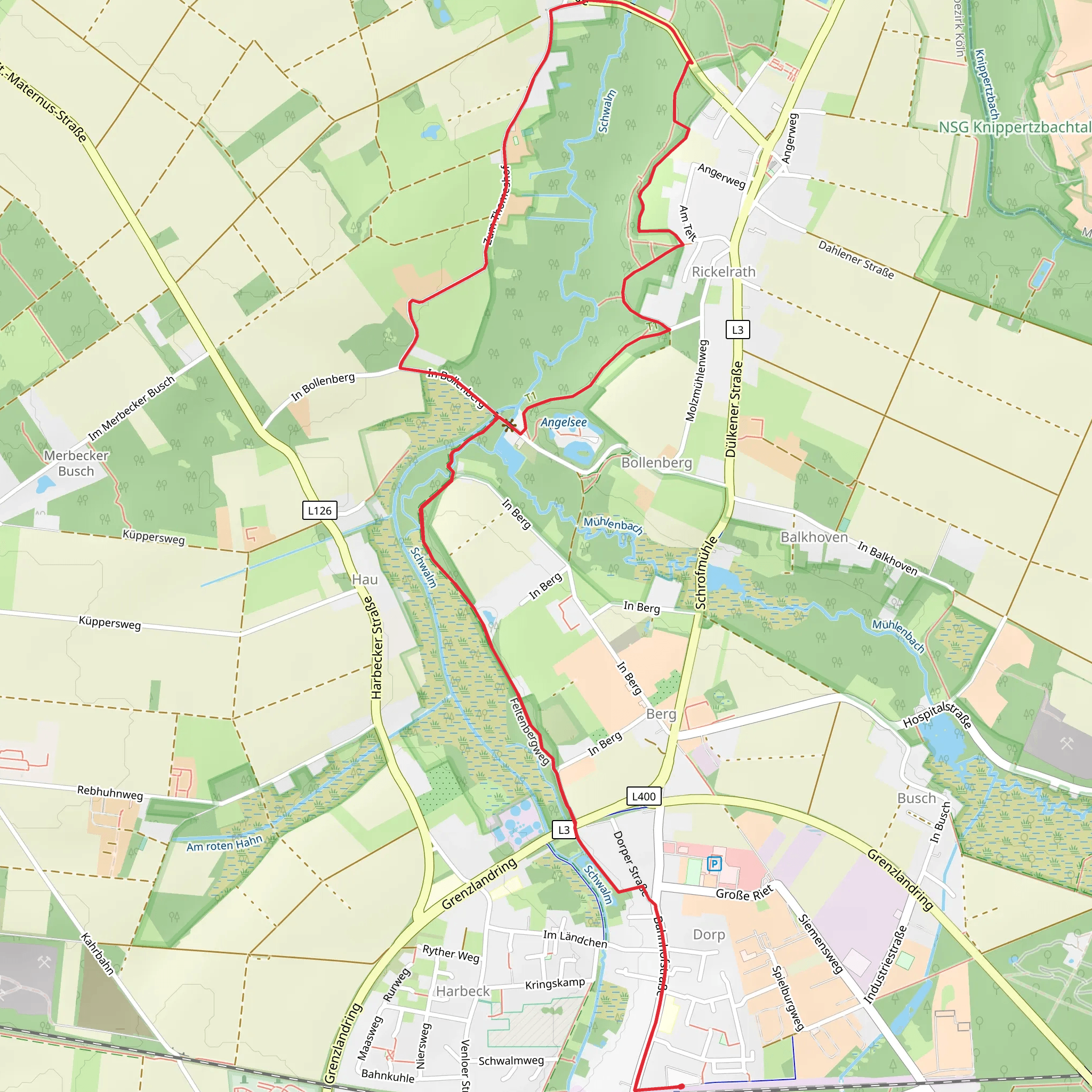 Wegberger Muehlen Tour and Wegberg Route Gelb mobile static map