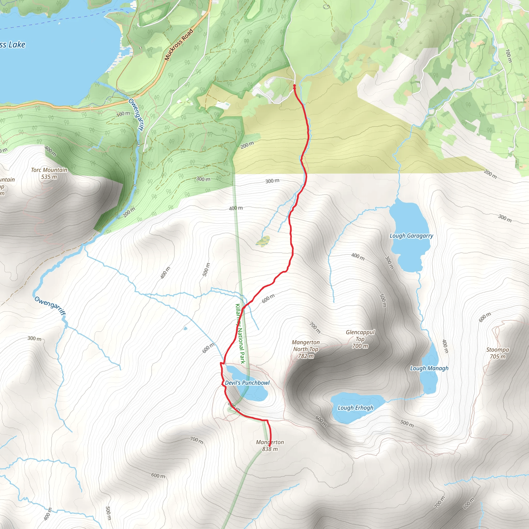 Mangerton Mountain mobile static map