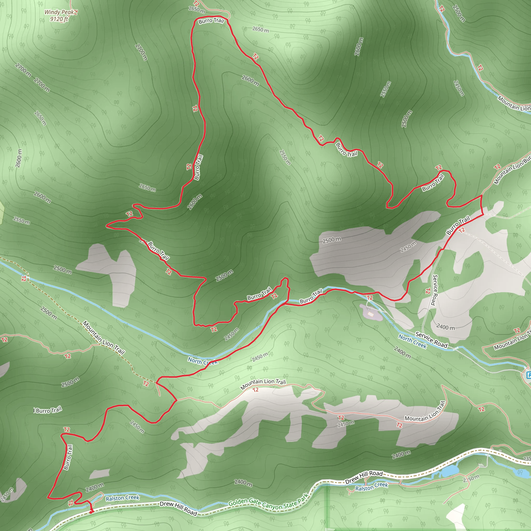 Burro Loop Trail mobile static map