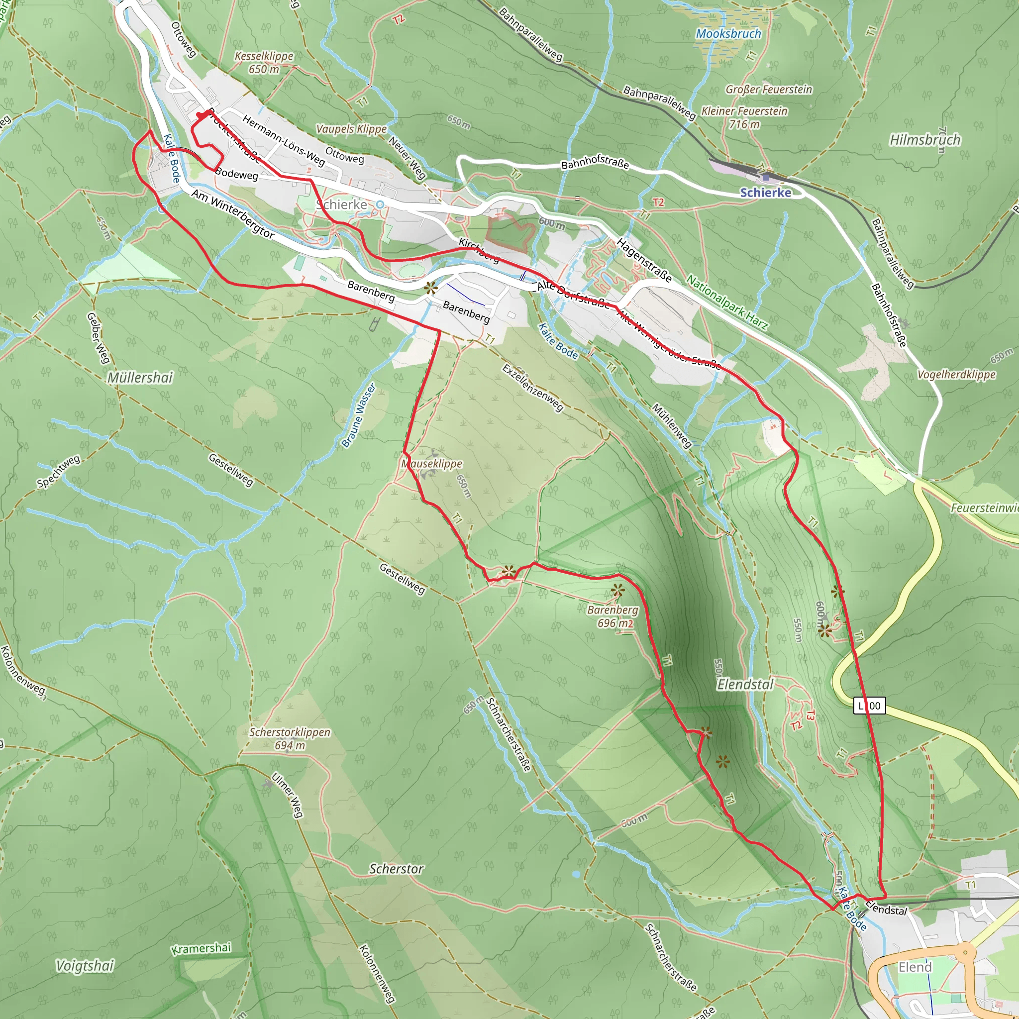Mäuseklippe via Alte Rodelbahn mobile static map