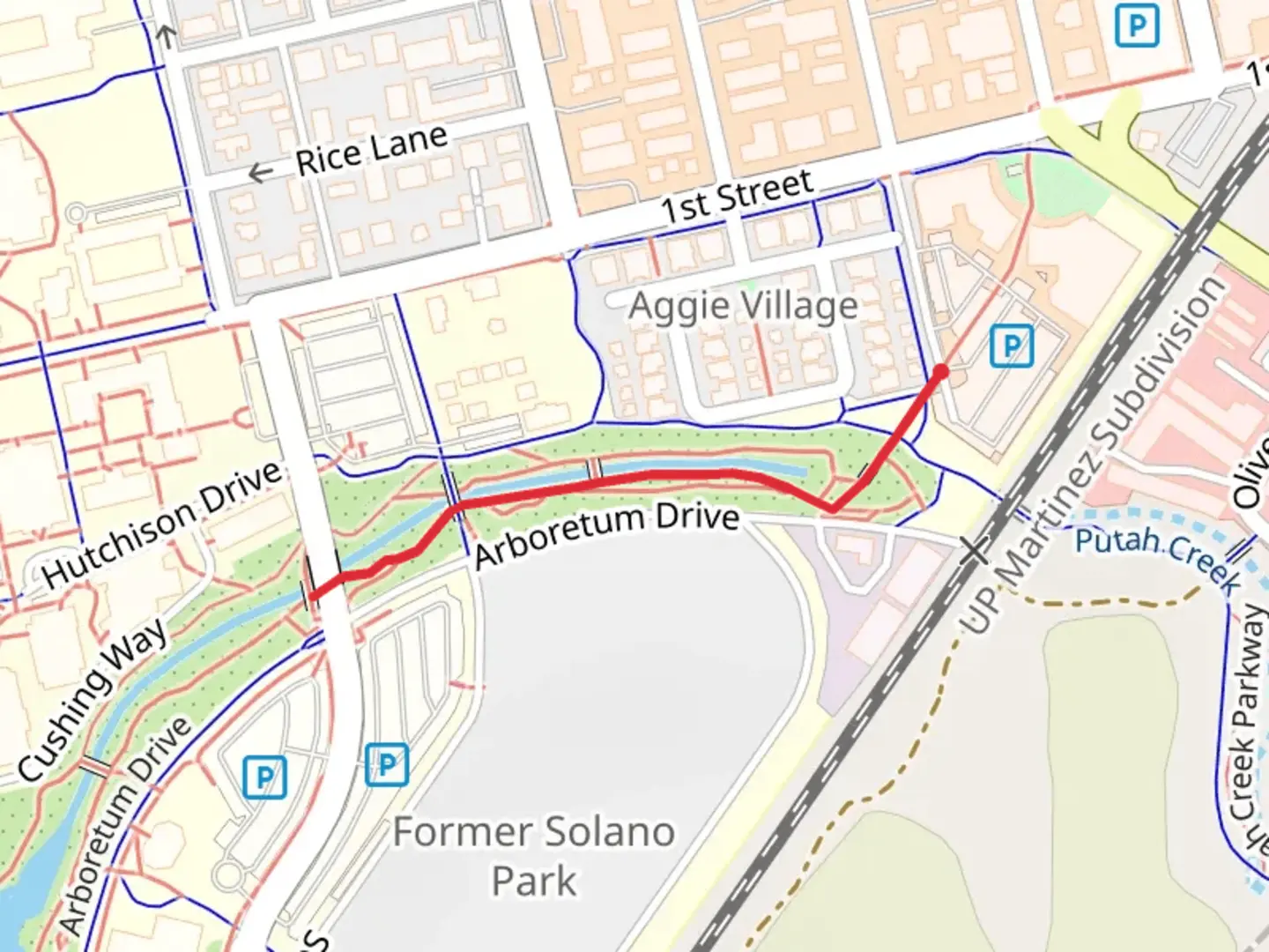 An image depicting the trail Arboretum Drive and its surrounding area.