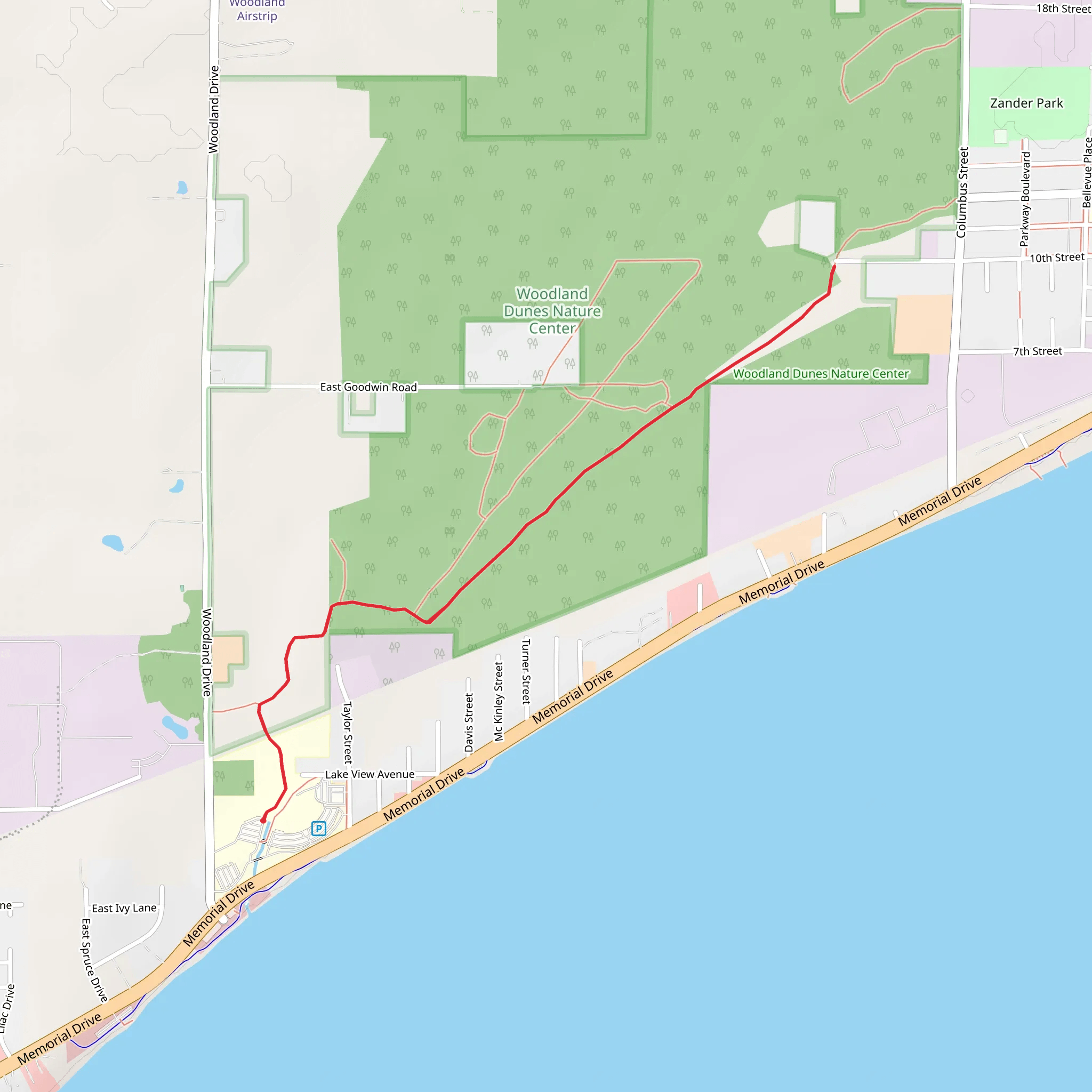 Ice Age Trail from Woodland Drive mobile static map