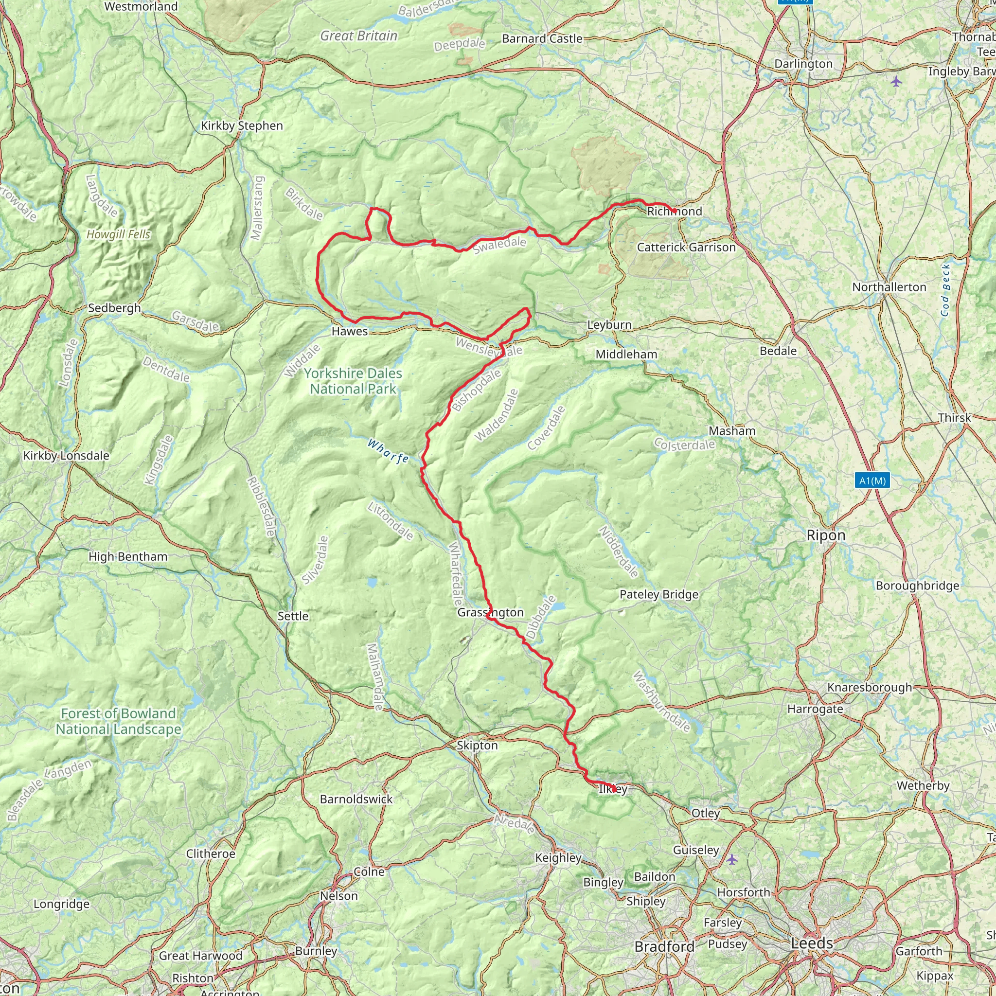 Three Dales via Dales Way mobile static map