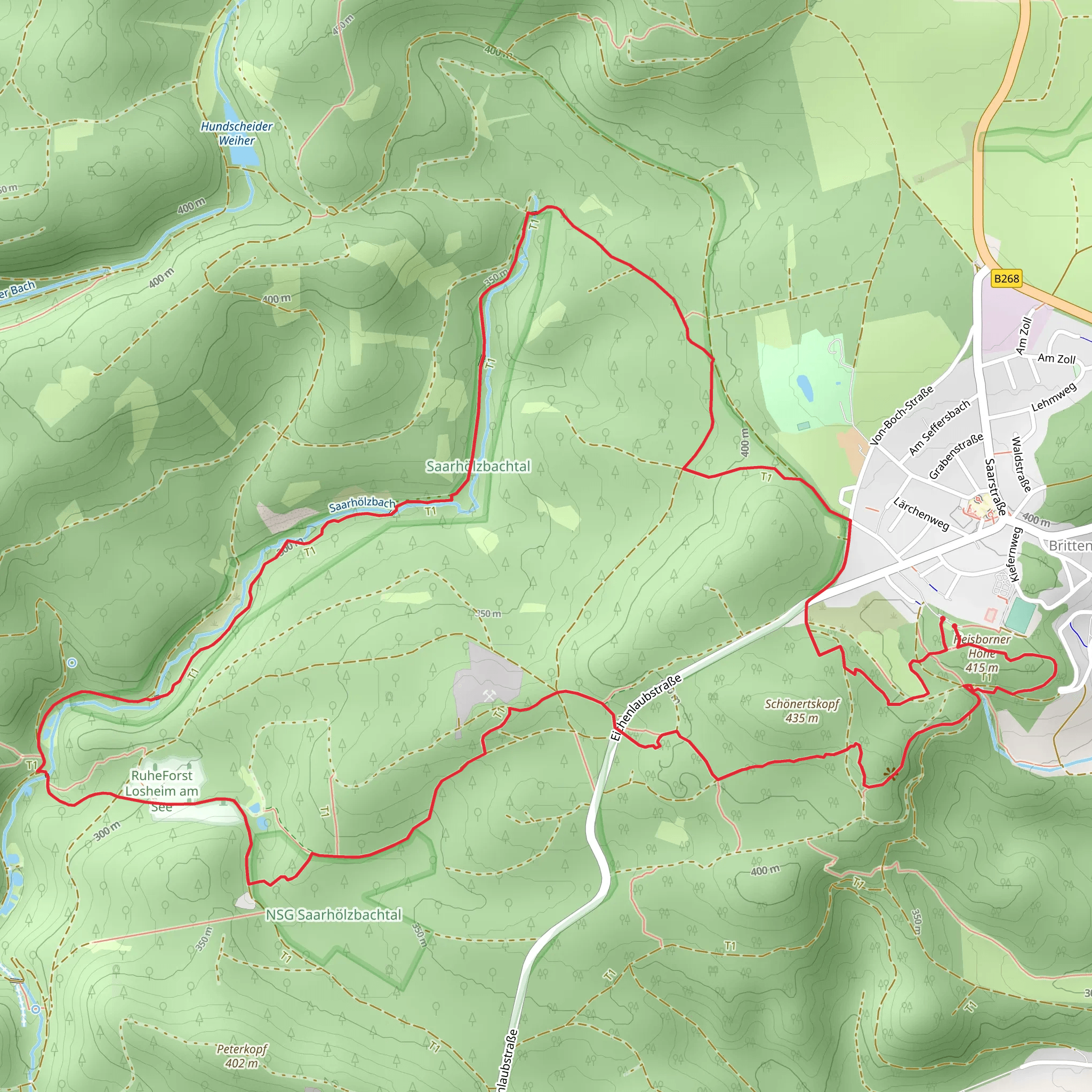 Britterhof, Dietzenborner Kopf and Schonertskopf Loop via Steinhauerweg mobile static map