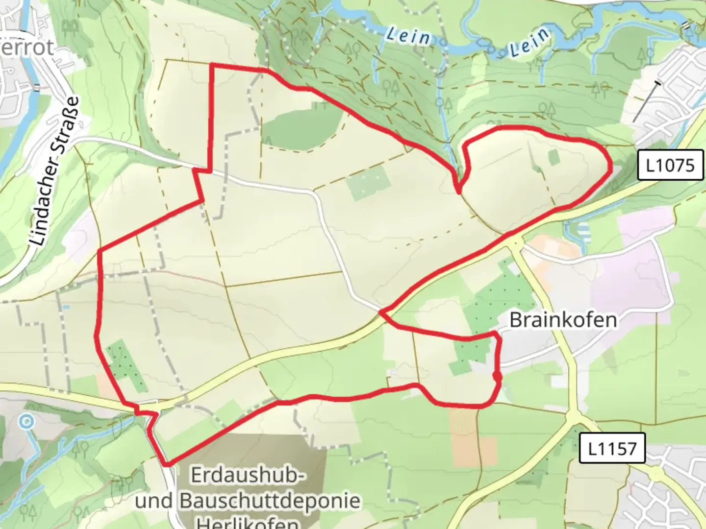 An image depicting the trail Igginger Wanderweg 1 and its surrounding area.
