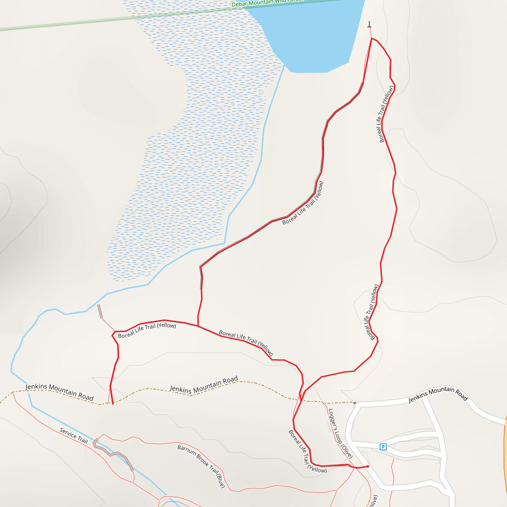 Boreal Life Trail - Yellow Loop mobile static map