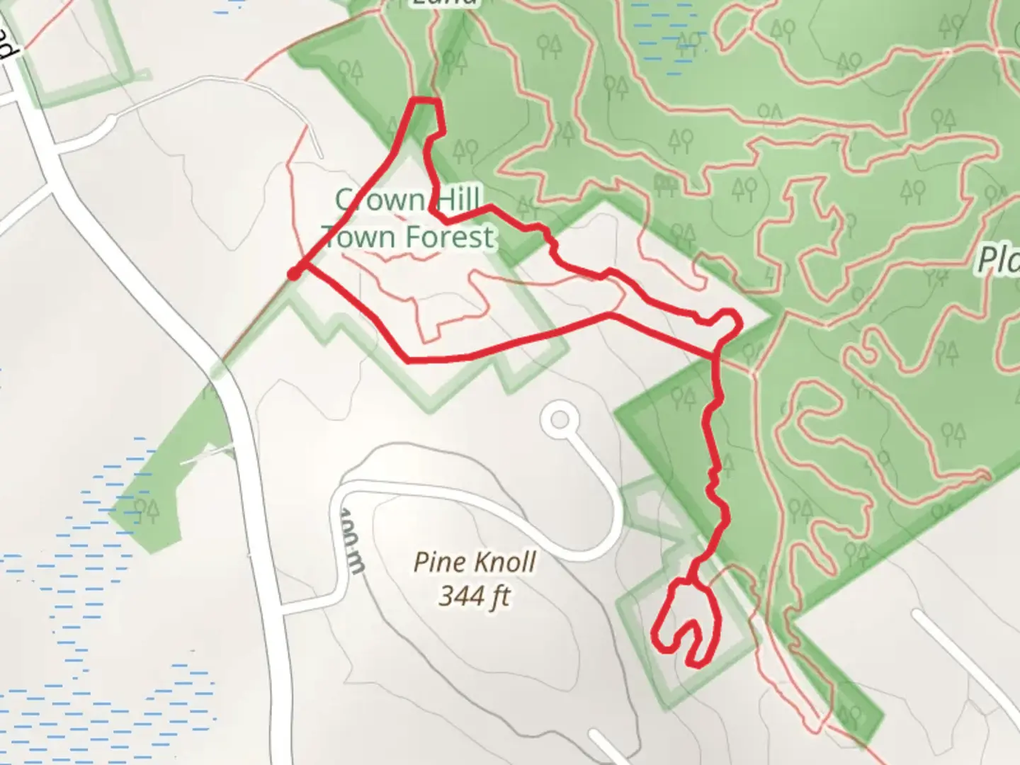 An image depicting the trail Greenbelt B Loop Trail and its surrounding area.