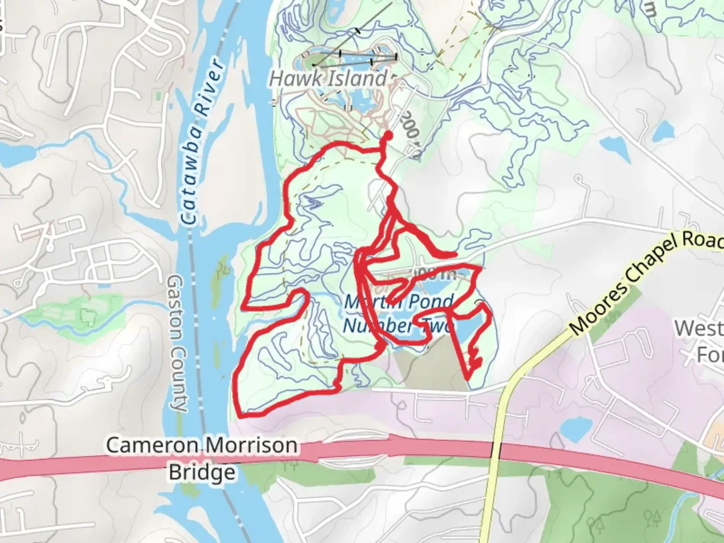 An image depicting the trail North, South and Lake Loop and its surrounding area.