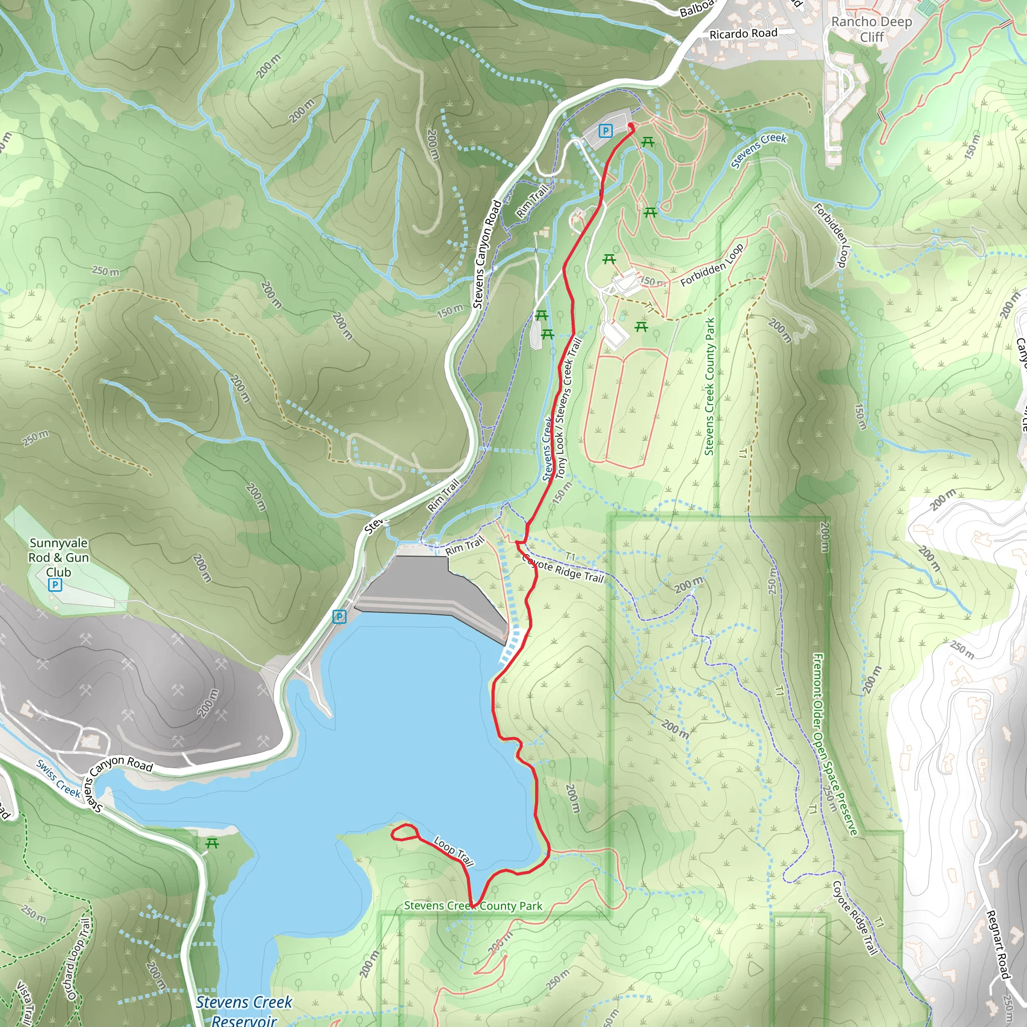 Stevens Creek mobile static map