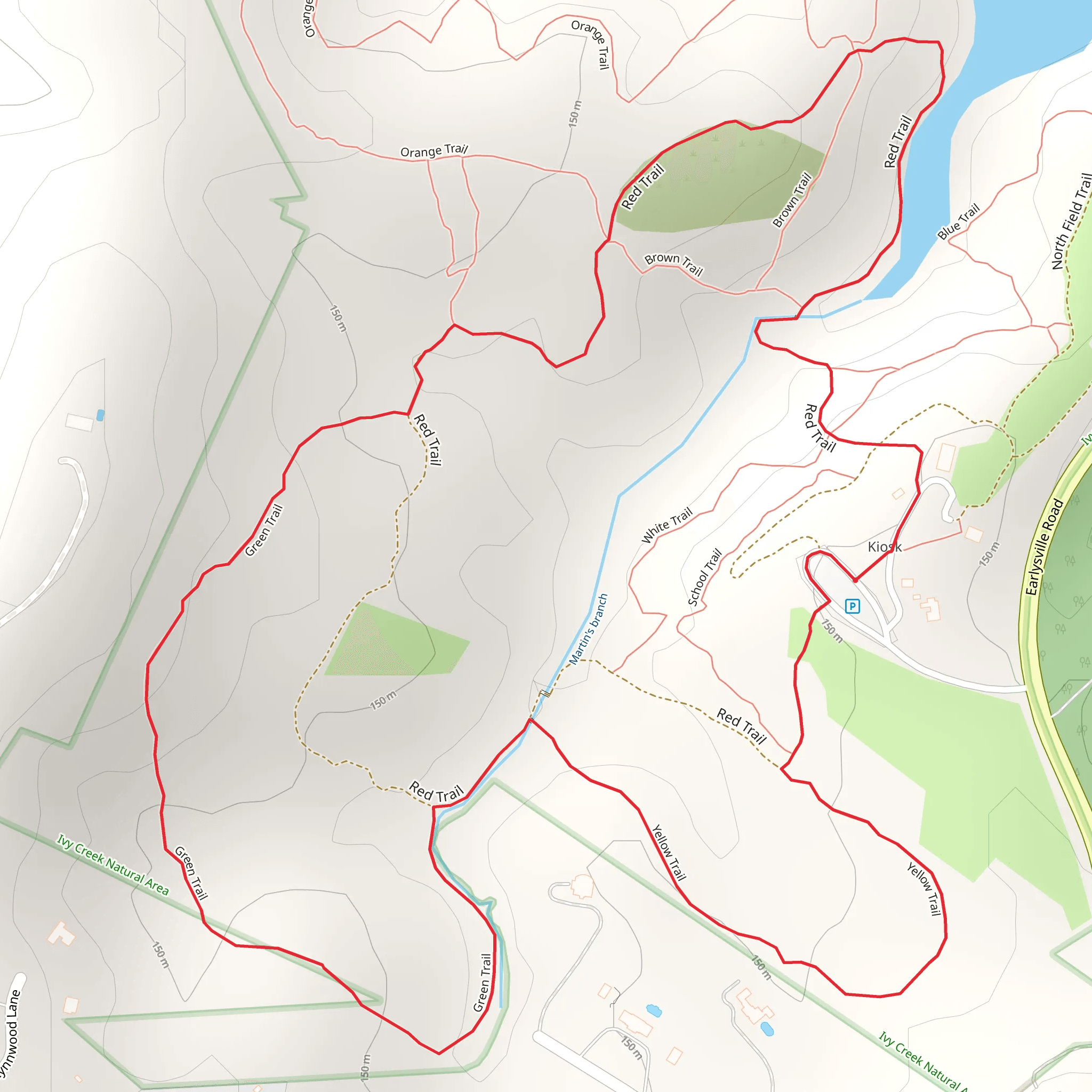 Red, Green and Yellow Trail Loop mobile static map