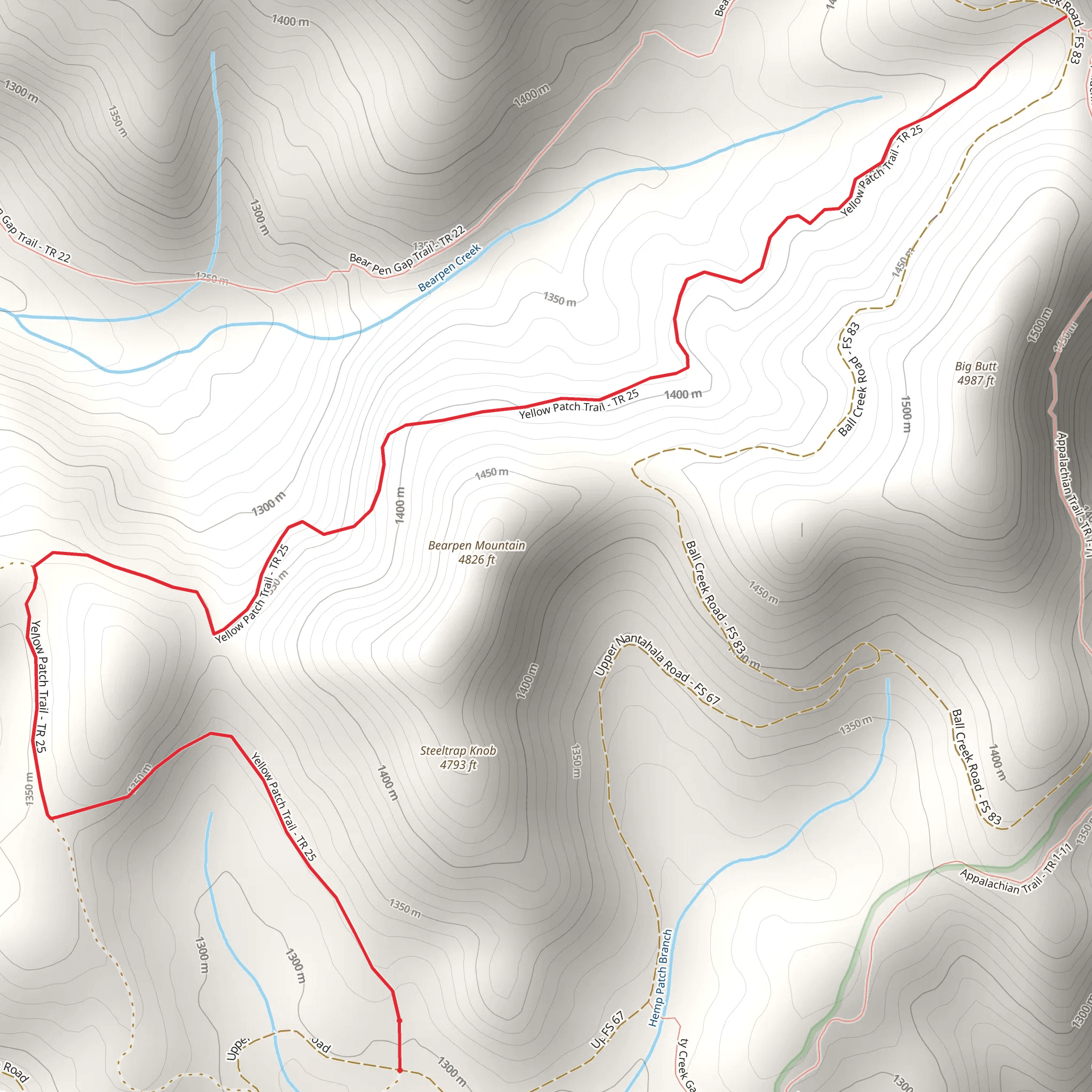 Yellow Patch Trail mobile static map