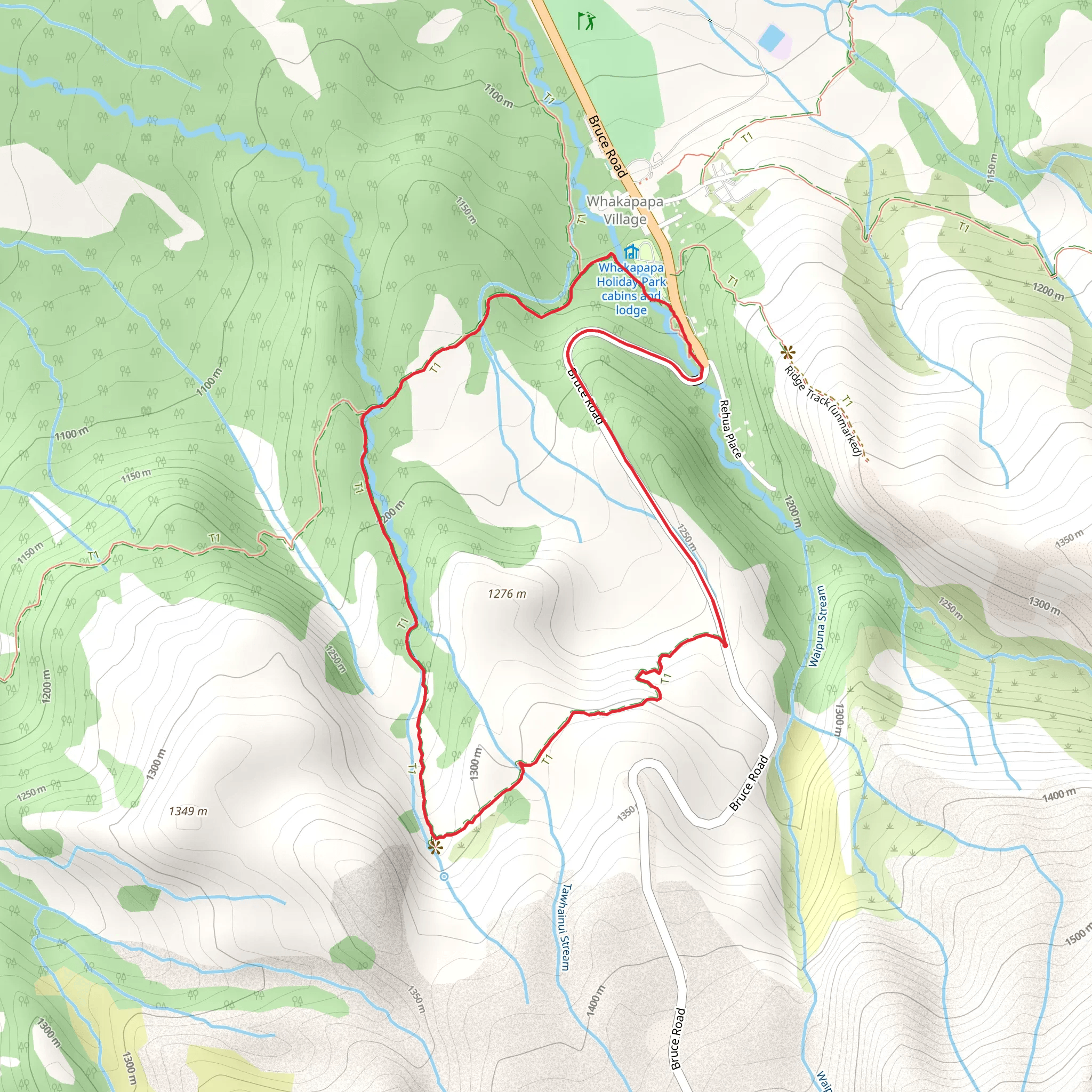 Silica Rapids and Punaruku Falls Loop mobile static map