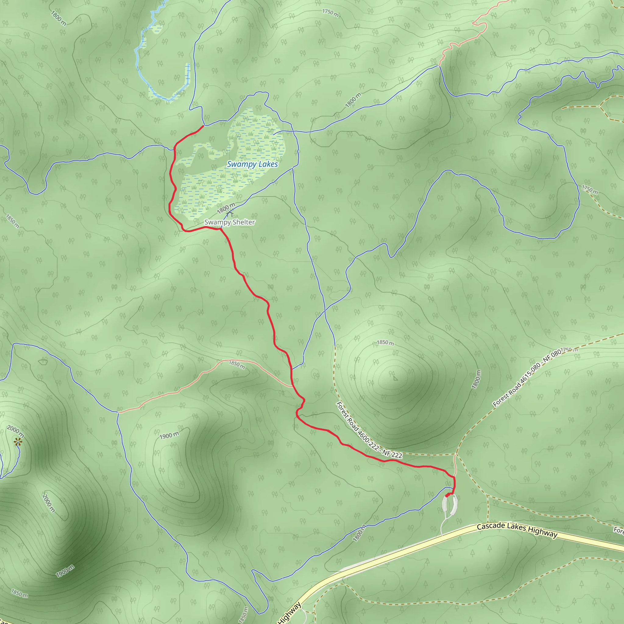 Swampy Lakes Trail mobile static map