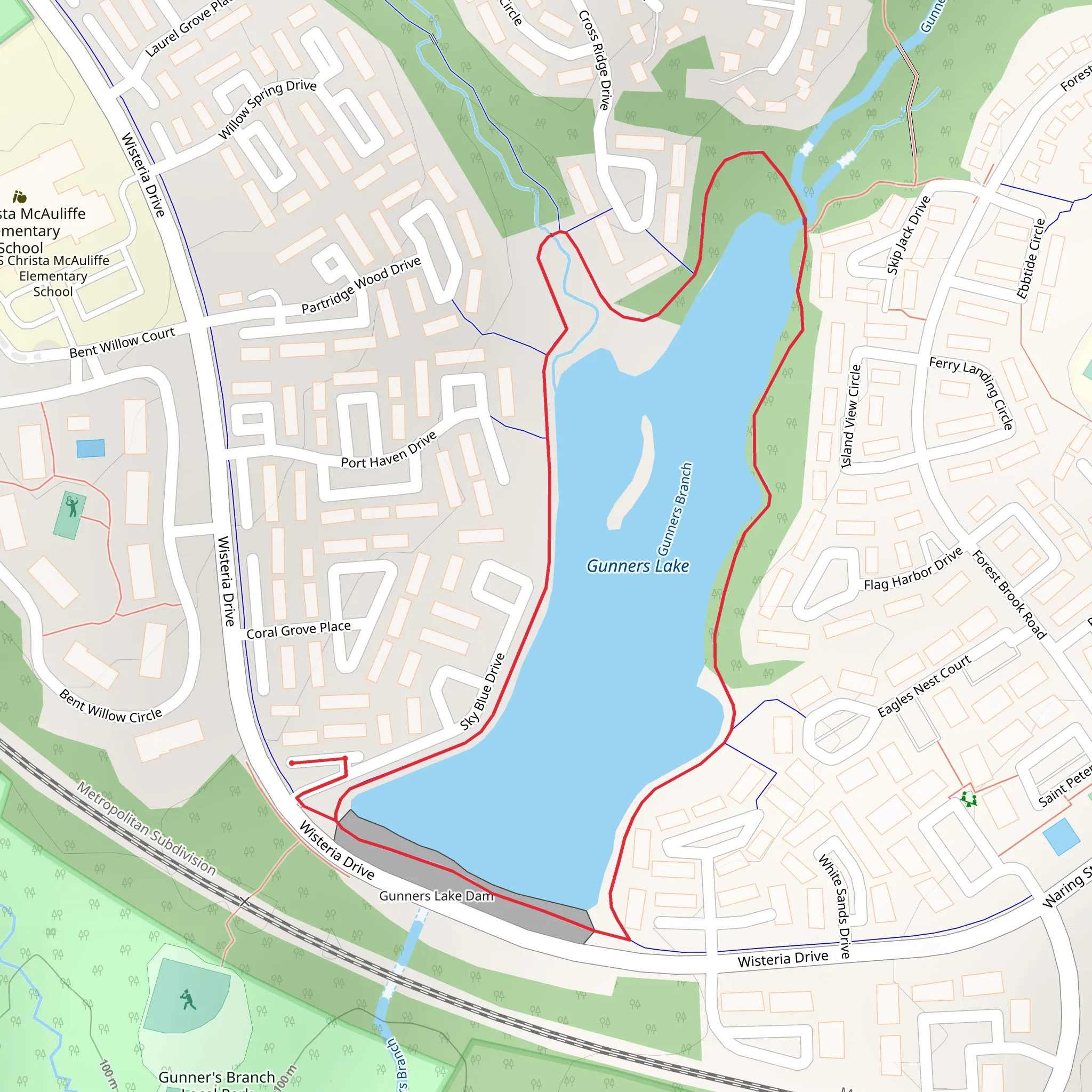 Gunners Lake Loop mobile static map