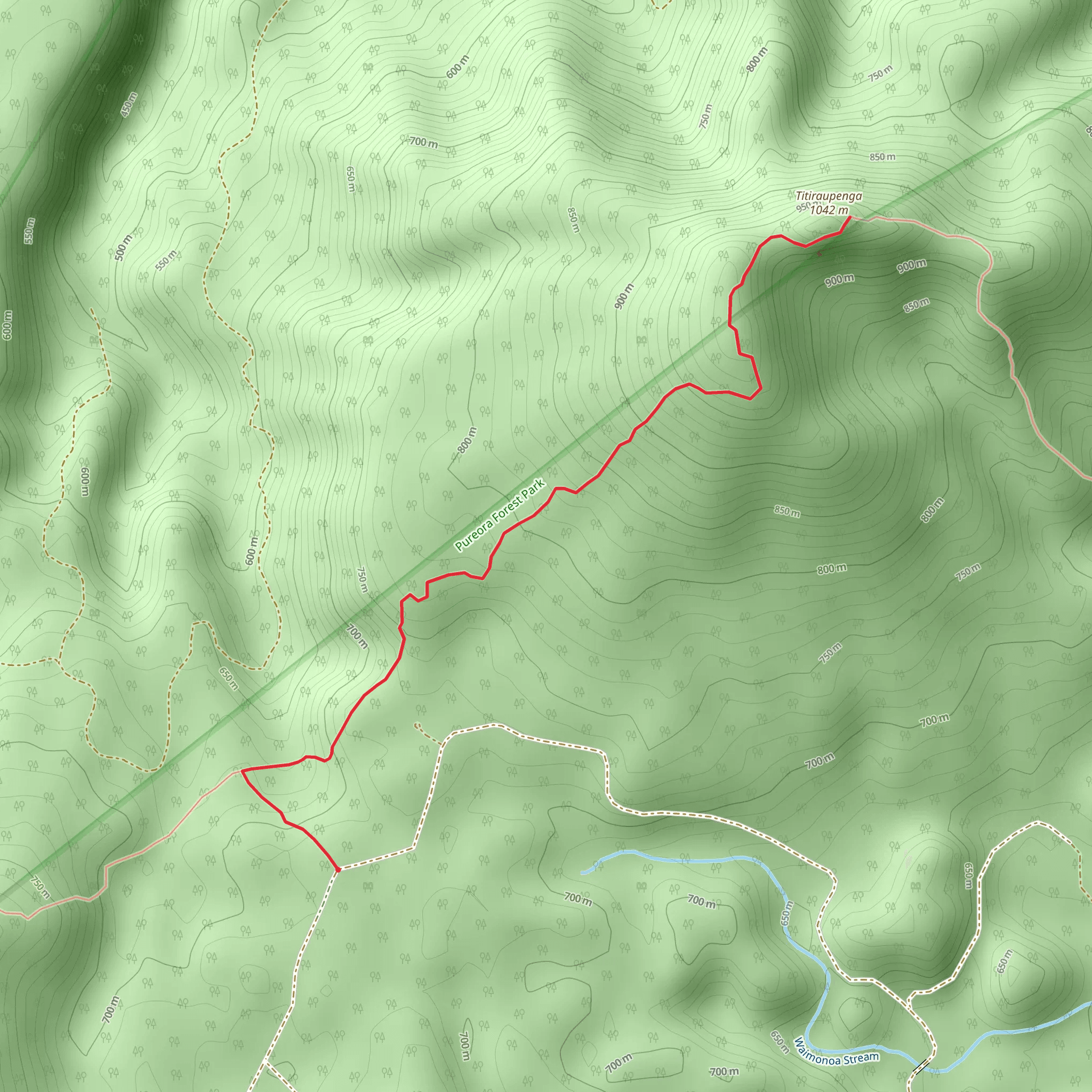 Mt Titiraupenga Track mobile static map
