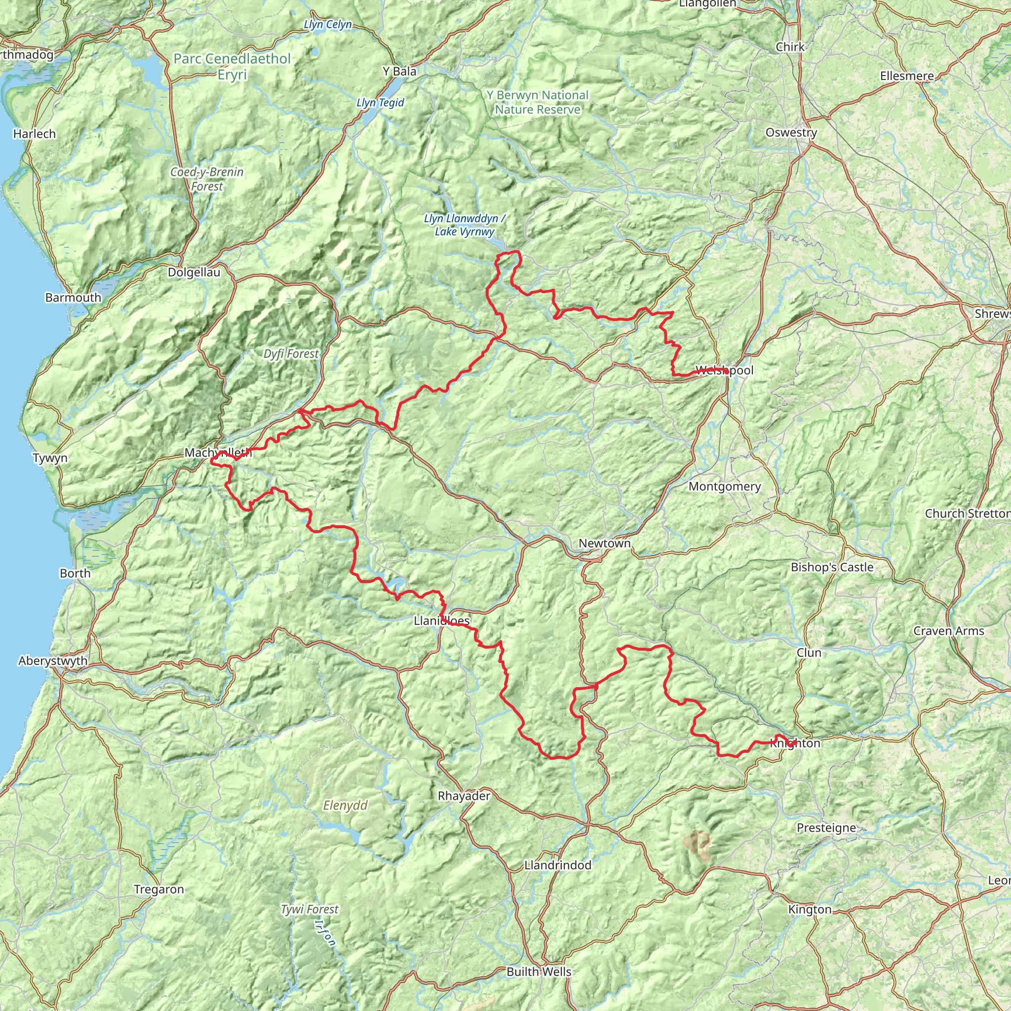 Glyndŵr's Way mobile static map