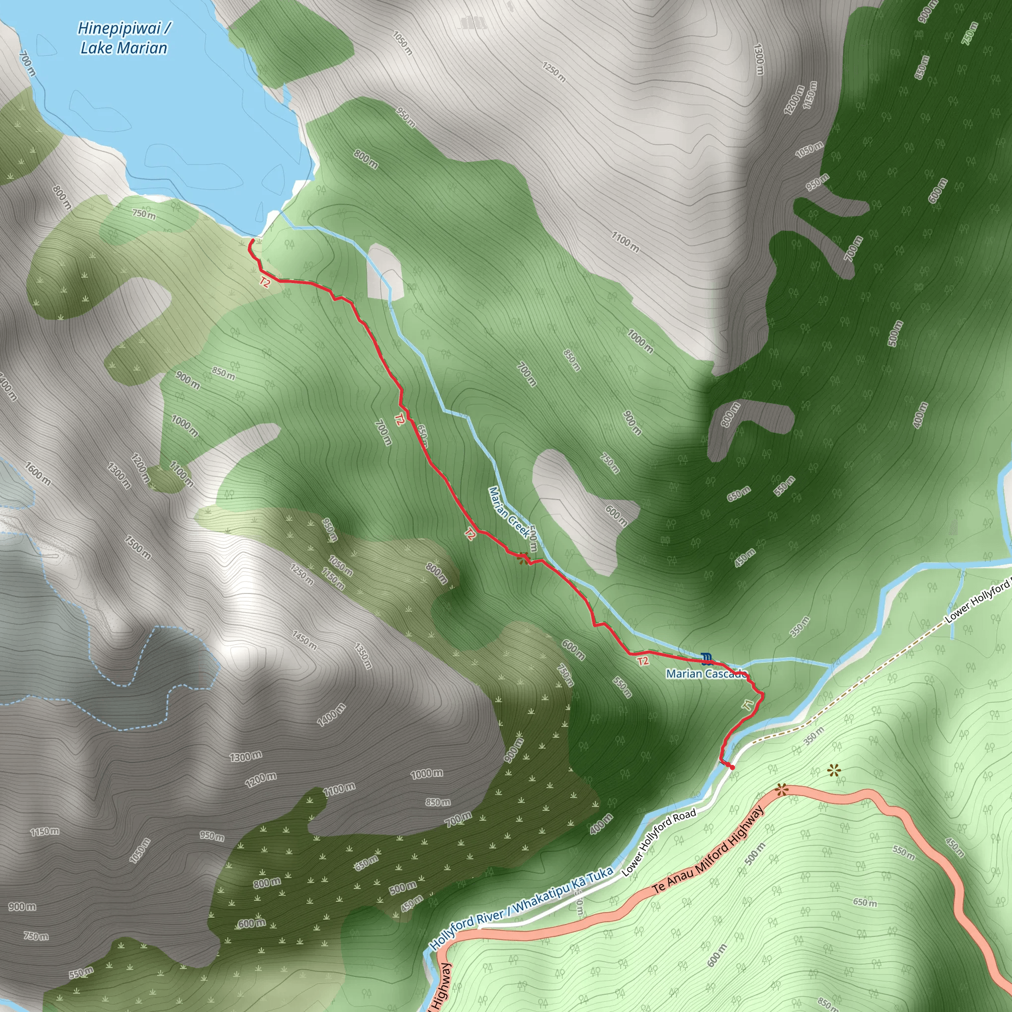Lake Marian Track mobile static map