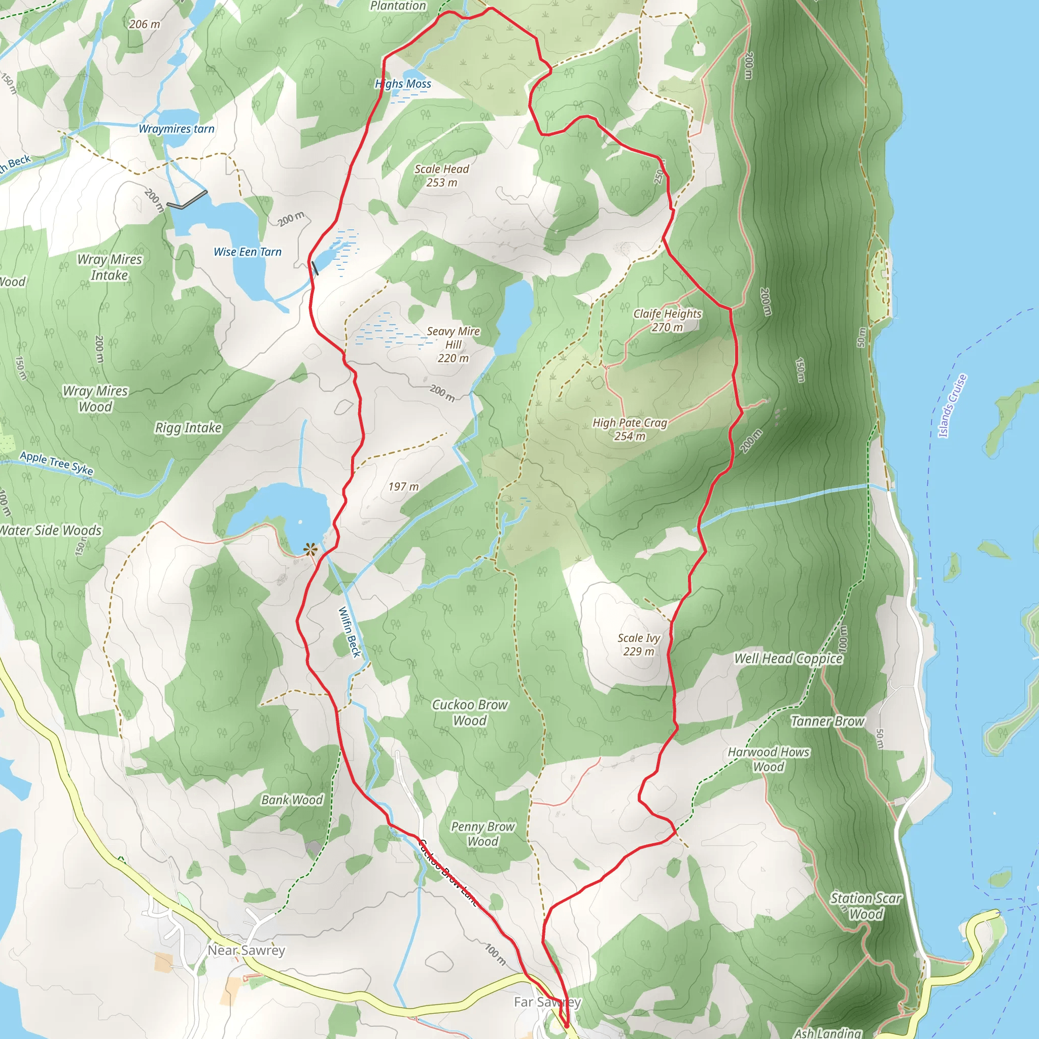 Far Sawrey Loop mobile static map