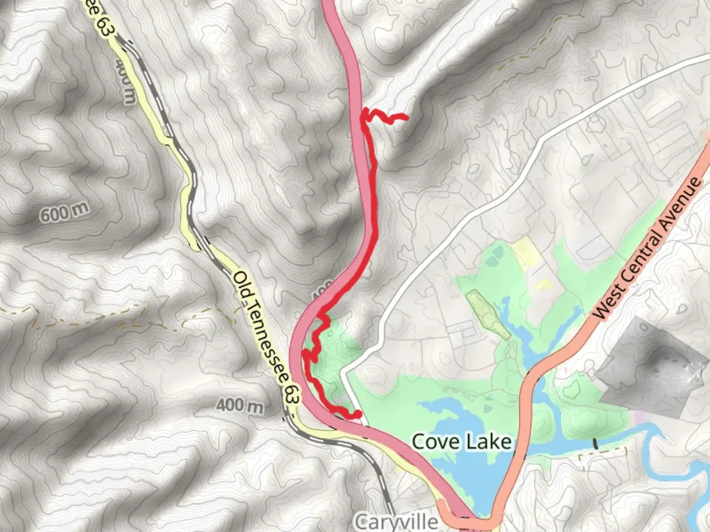 An image depicting the trail Bruce Lake and Cove Lake State Park and its surrounding area.
