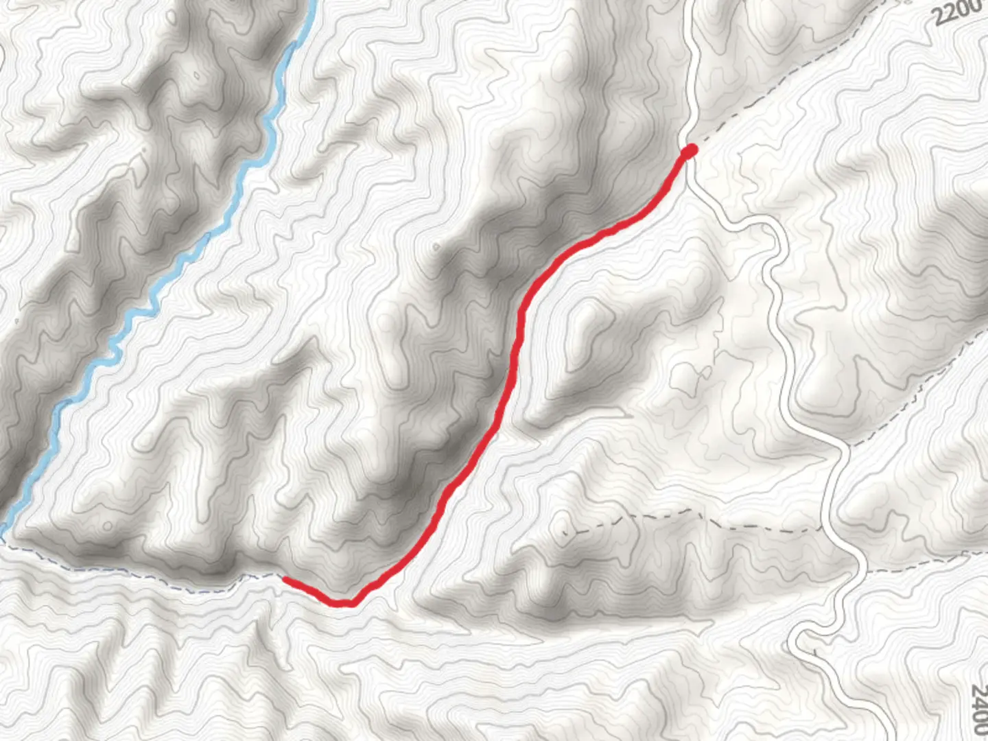 An image depicting the trail Fifth Water Creek Trail and its surrounding area.