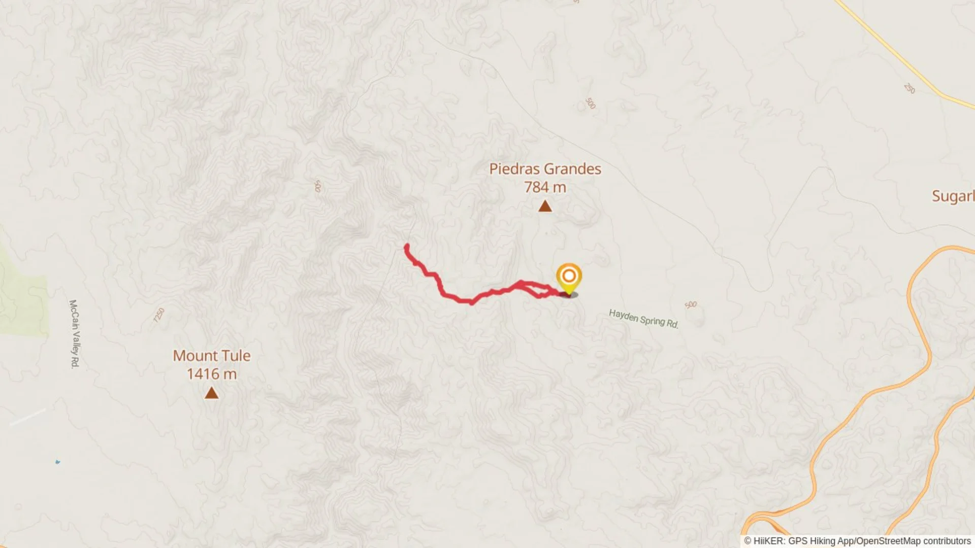 An image depicting the trail Rock Scramble and Easiest Route Loop and its surrounding area.
