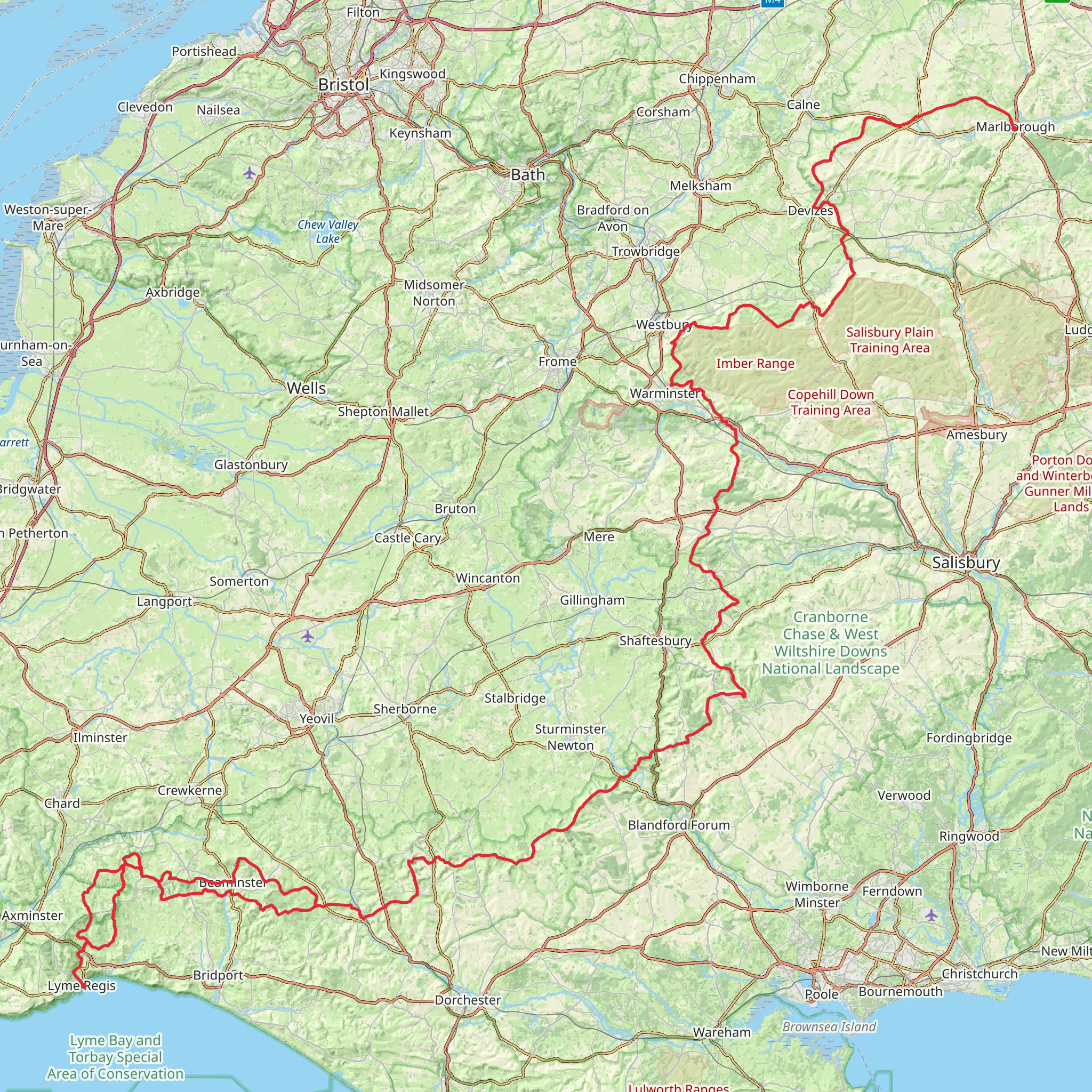 Wessex Ridgeway mobile static map
