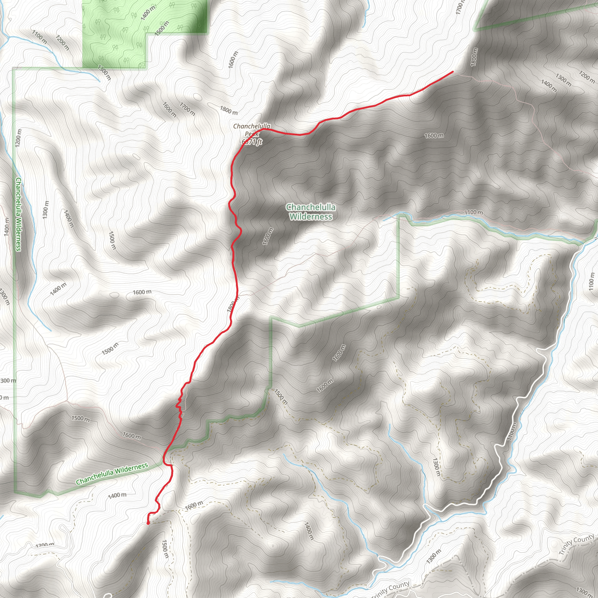 Chanchelulla Divide Trail mobile static map