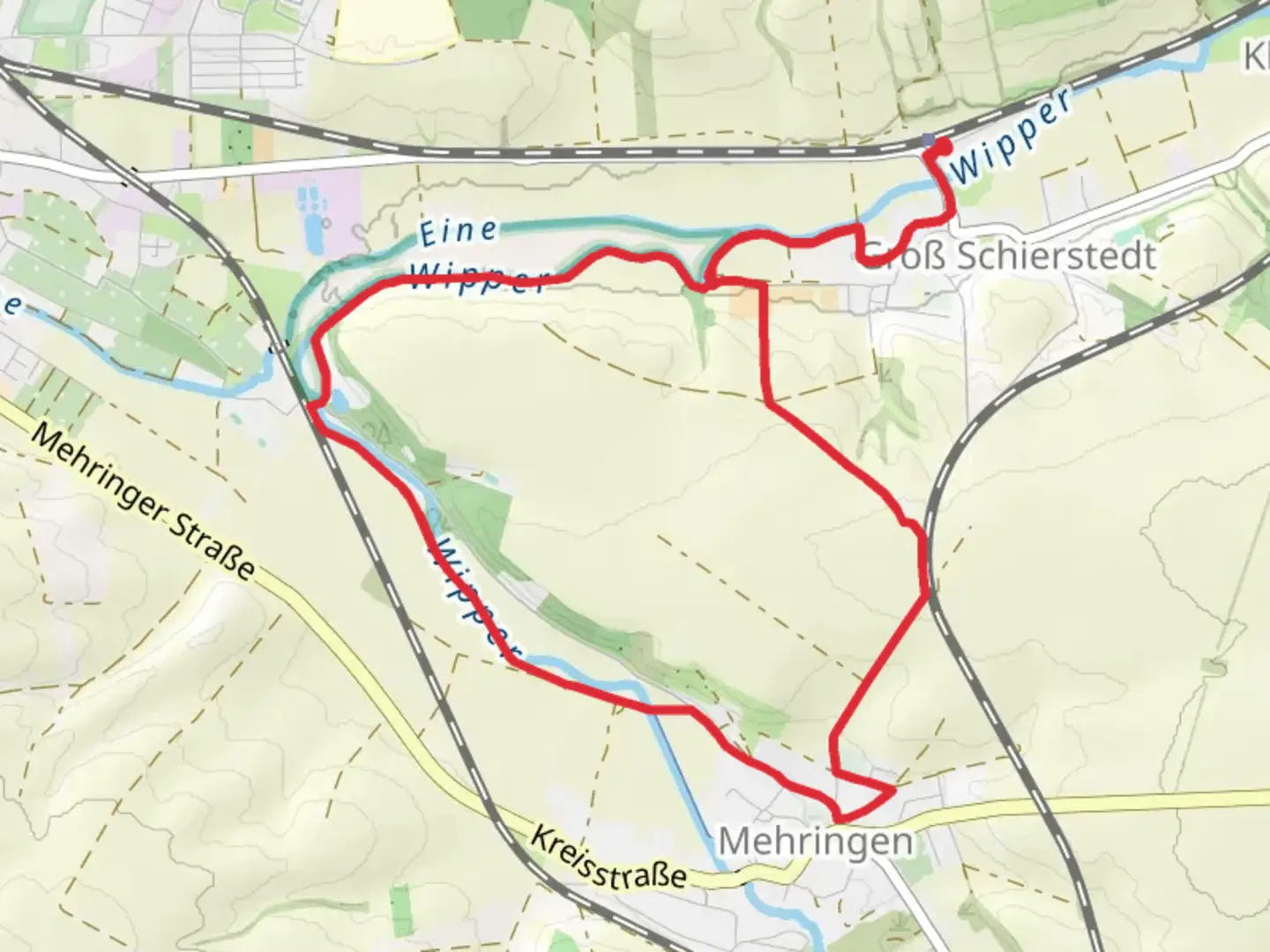 An image depicting the trail Wipperwanderweg Loop and its surrounding area.