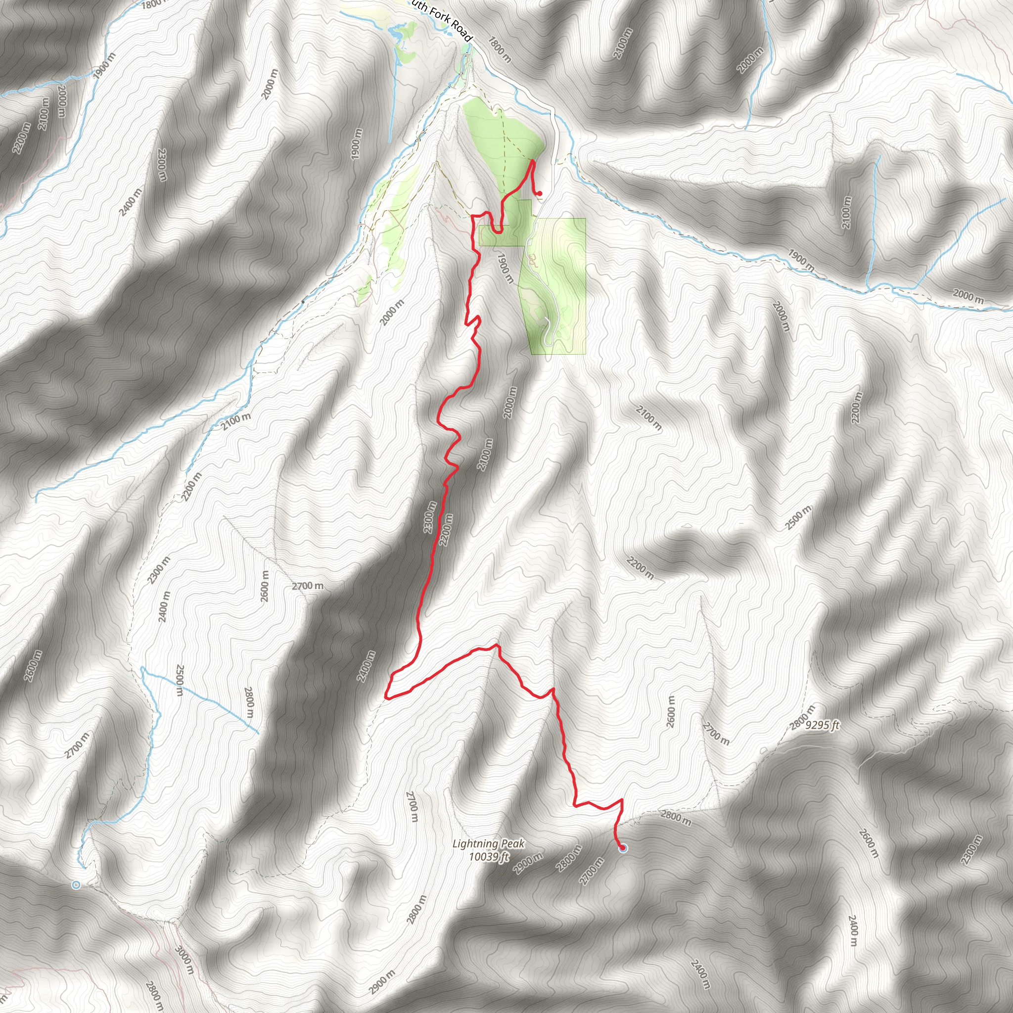 Windy Pass via South Fork to Packard Canyon Trail mobile static map
