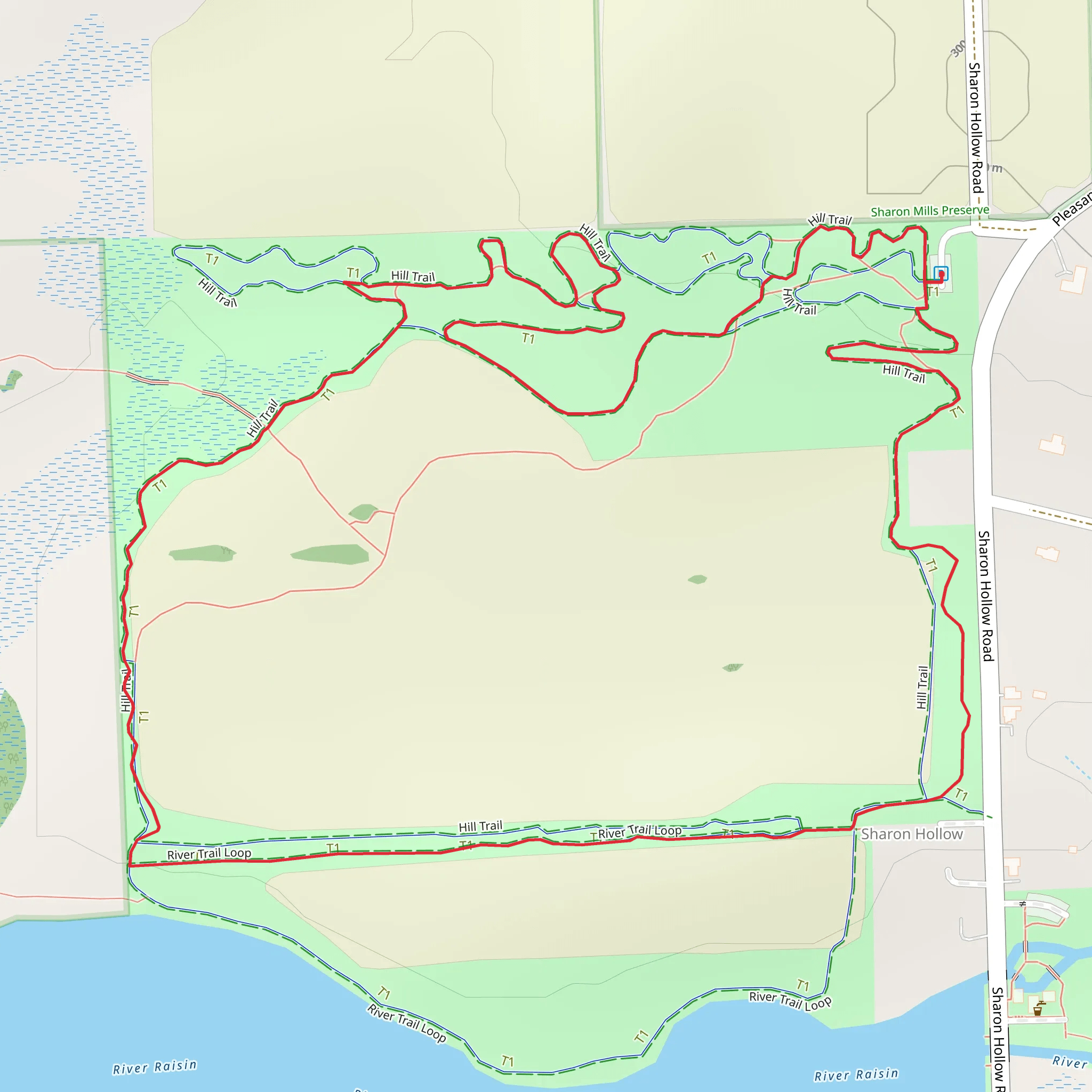 Sharon Hollow - Hill Loop Trail mobile static map