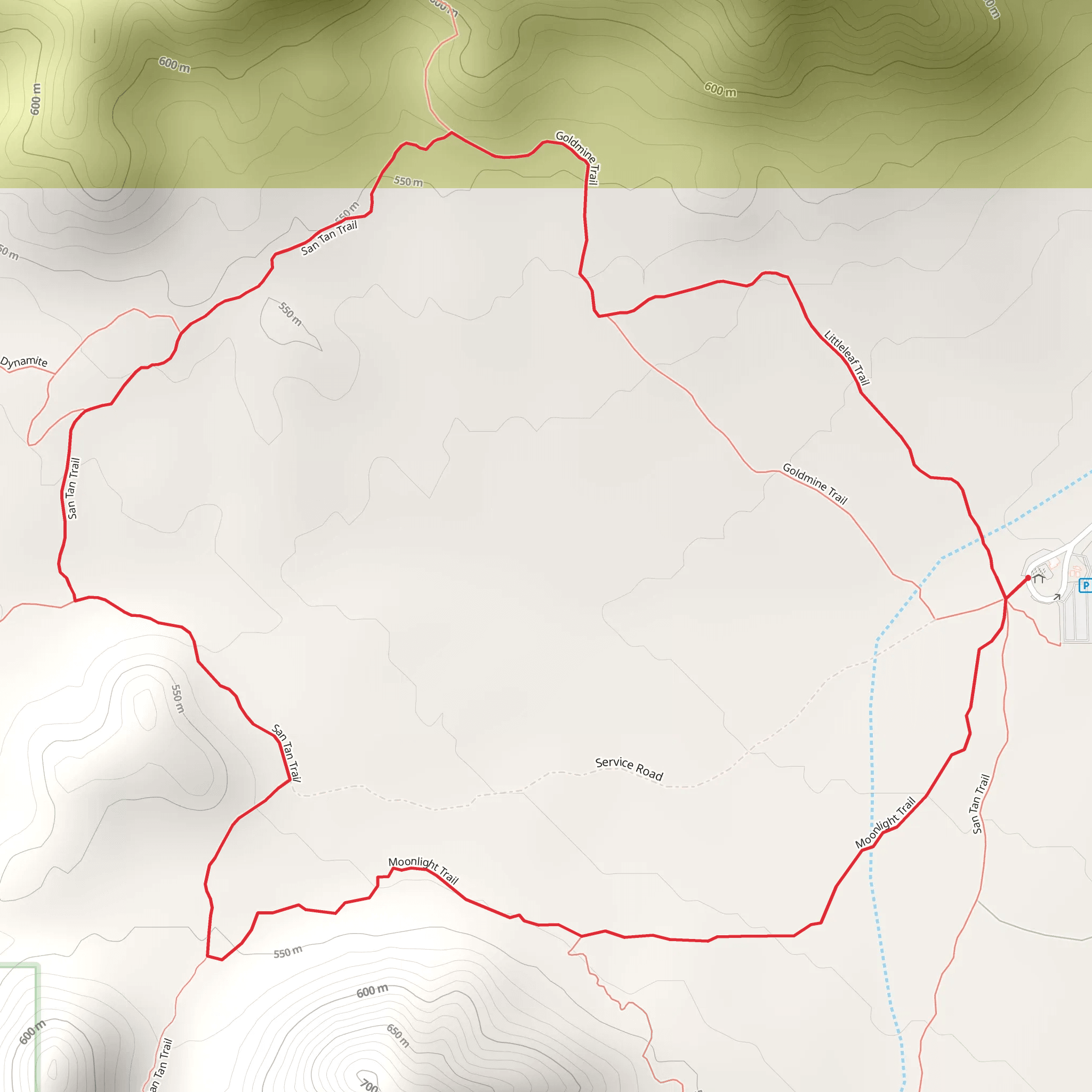 Moonlight - San Tan - Littleleaf Loop Trail mobile static map