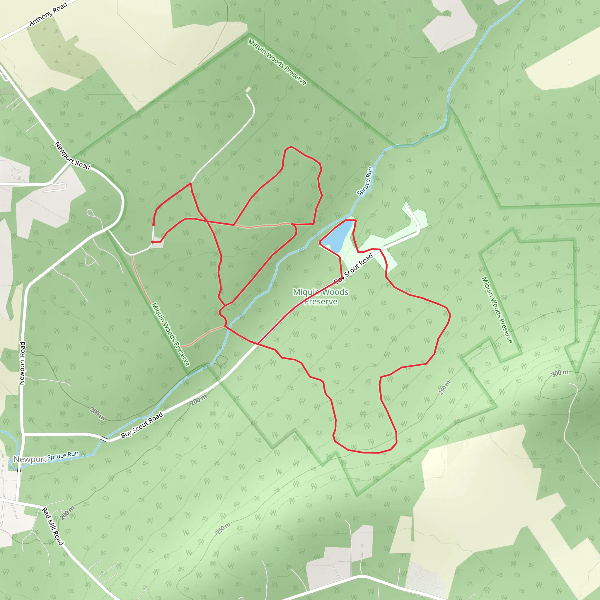 Loop along Spruce Run from Newport Road mobile static map