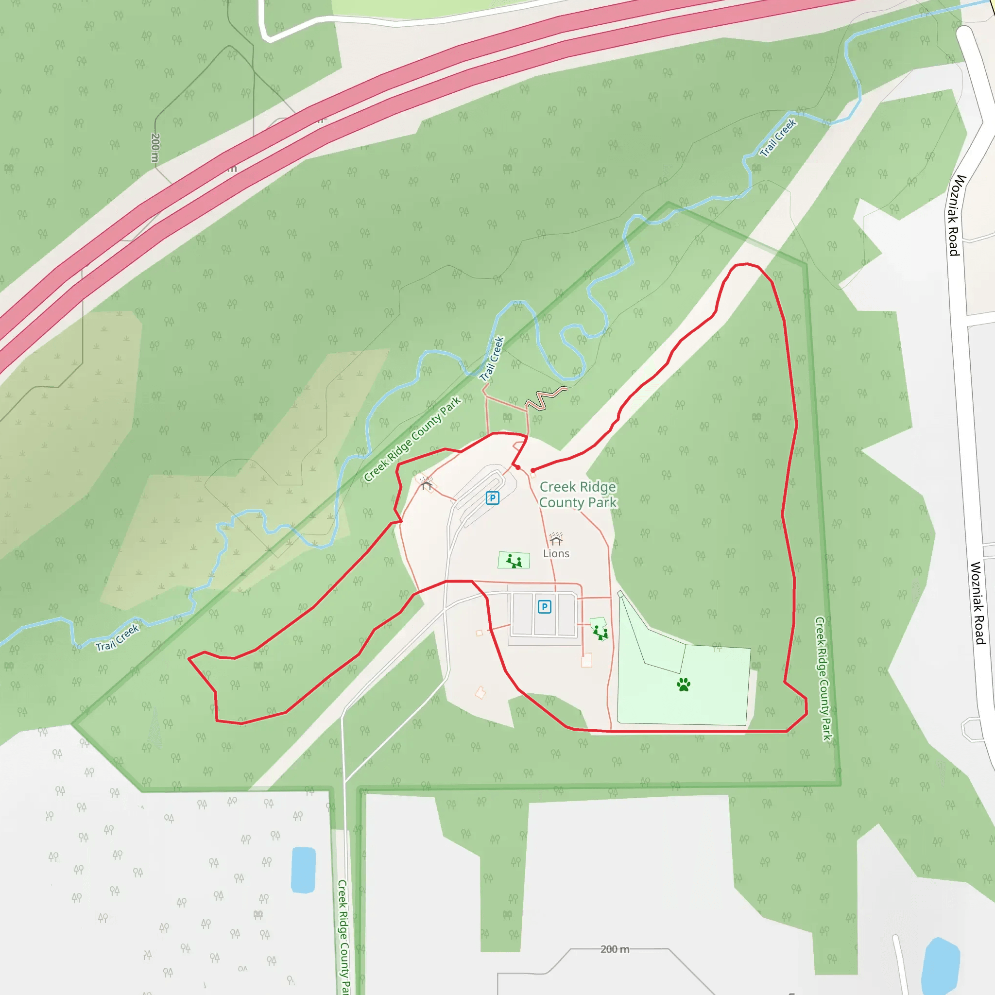 Creek Ridge County Park Loop mobile static map