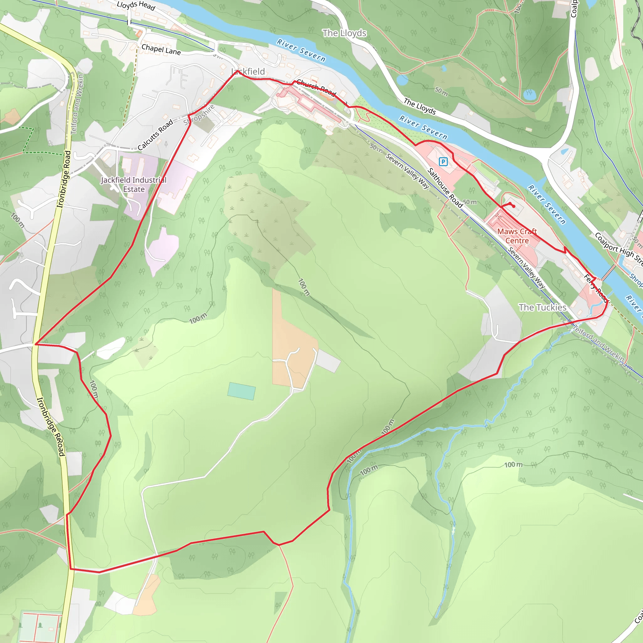 The Tuckies and Jackfield Loop mobile static map