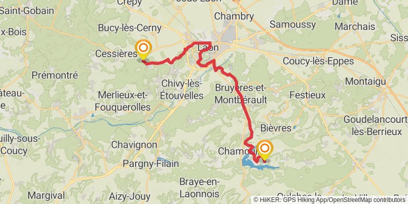 Via Francigena - France stage 19 Map