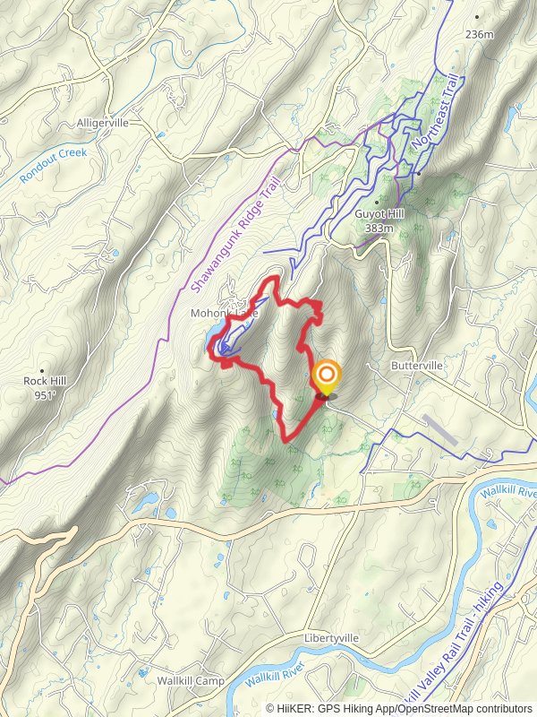 Duck Pond and Mohonk Lake Loop Trail mobile static map