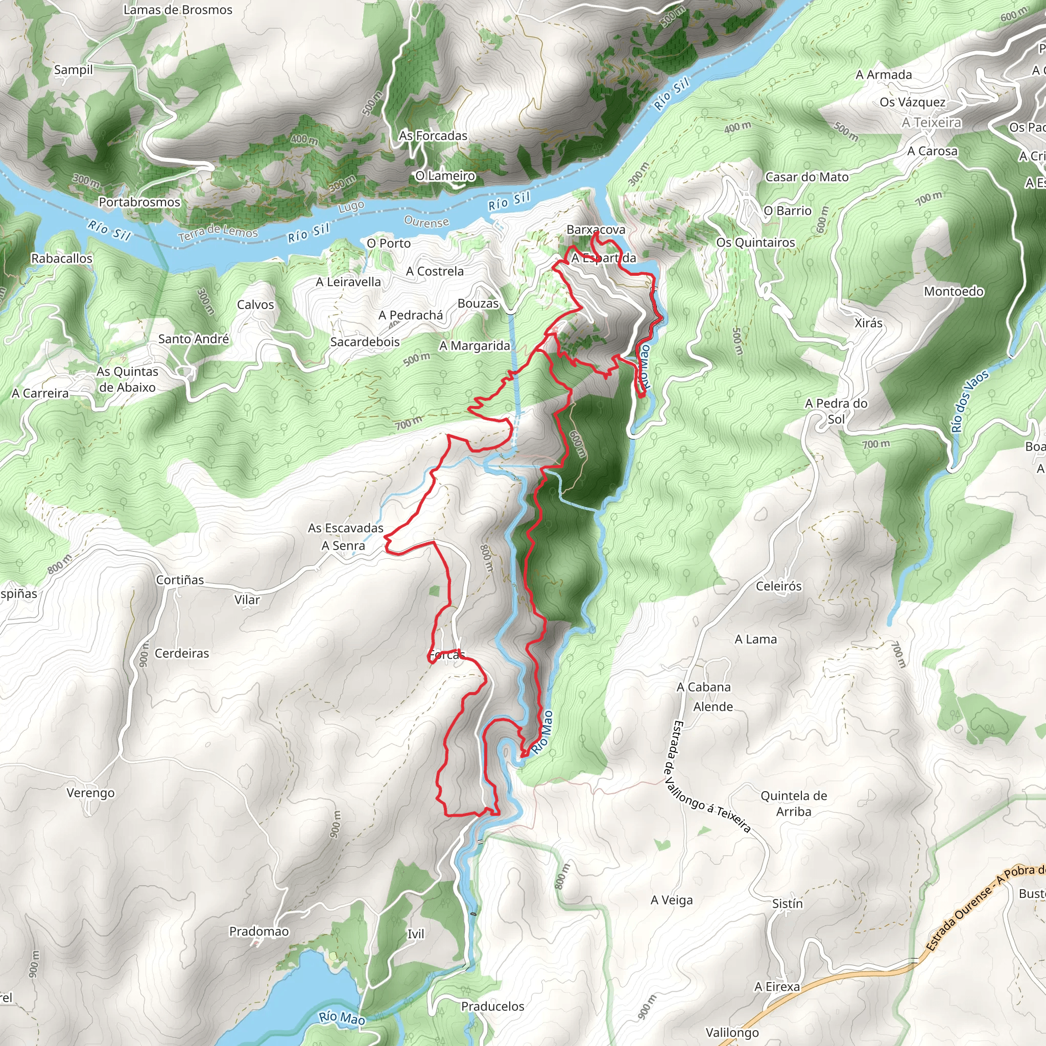 Ruta Canon do Rio Mao PR G 177 mobile static map