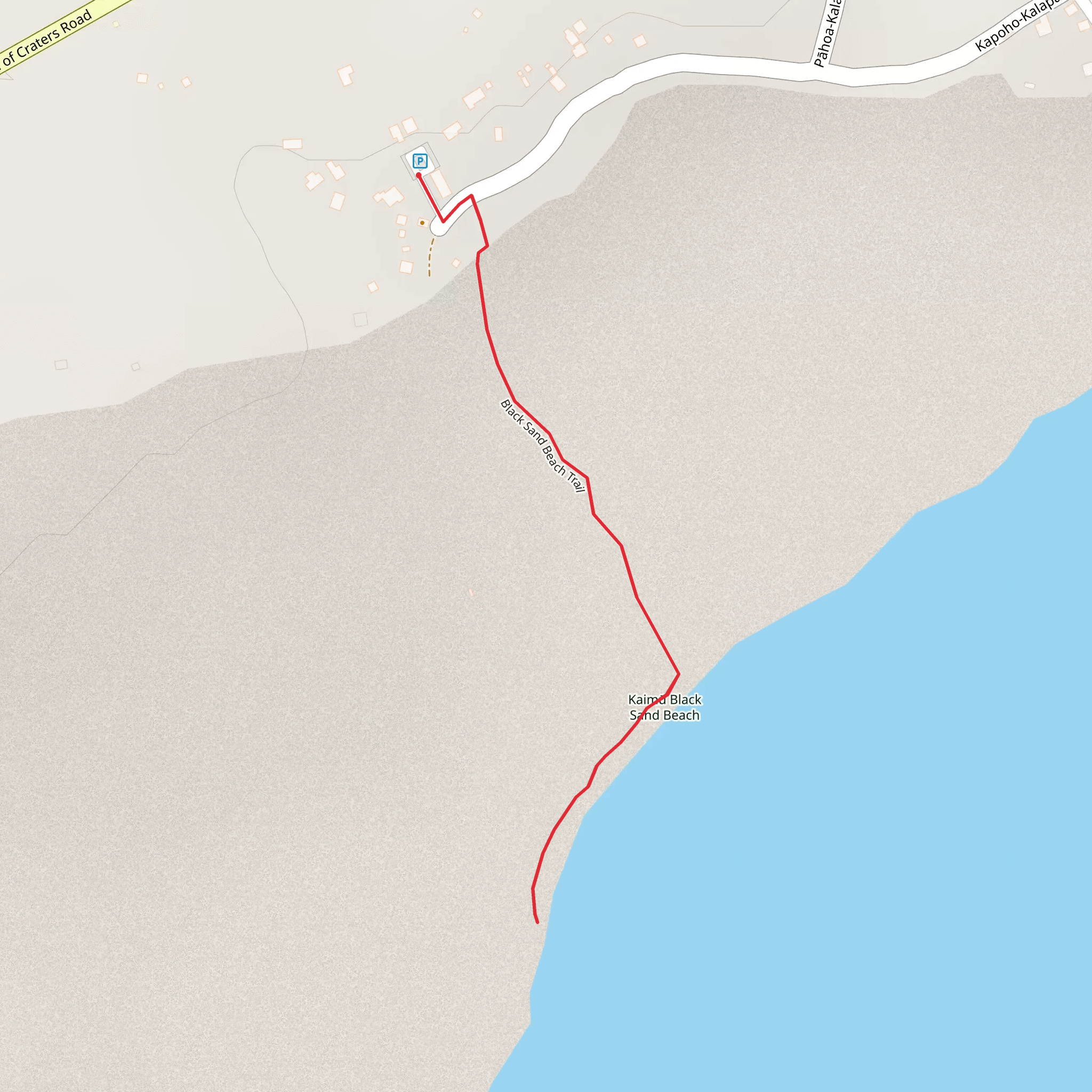 Black Sand Beach Trail mobile static map