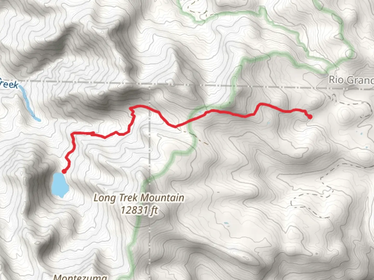 An image depicting the trail Crater Lake Trail and its surrounding area.