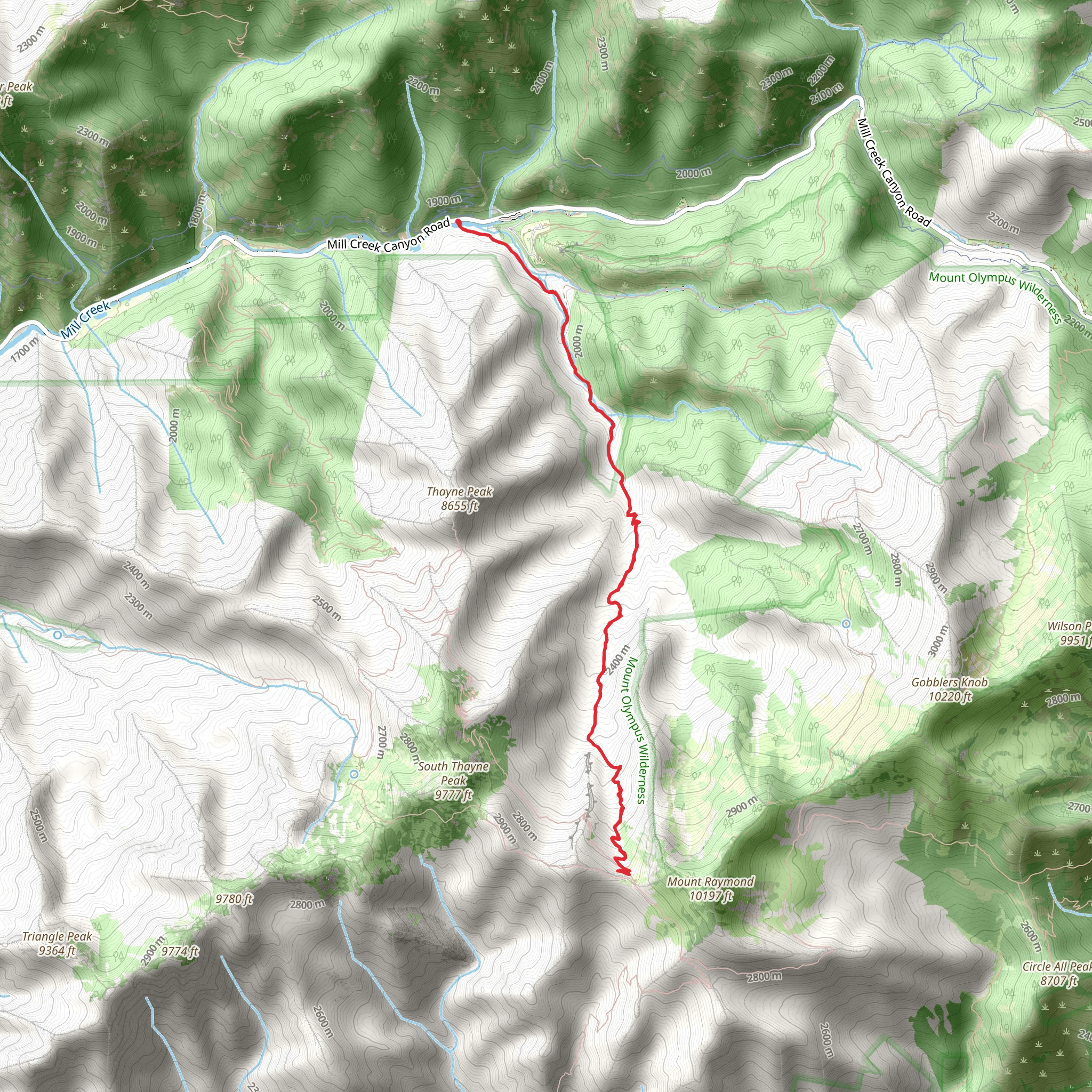 Porter Fork Trail mobile static map