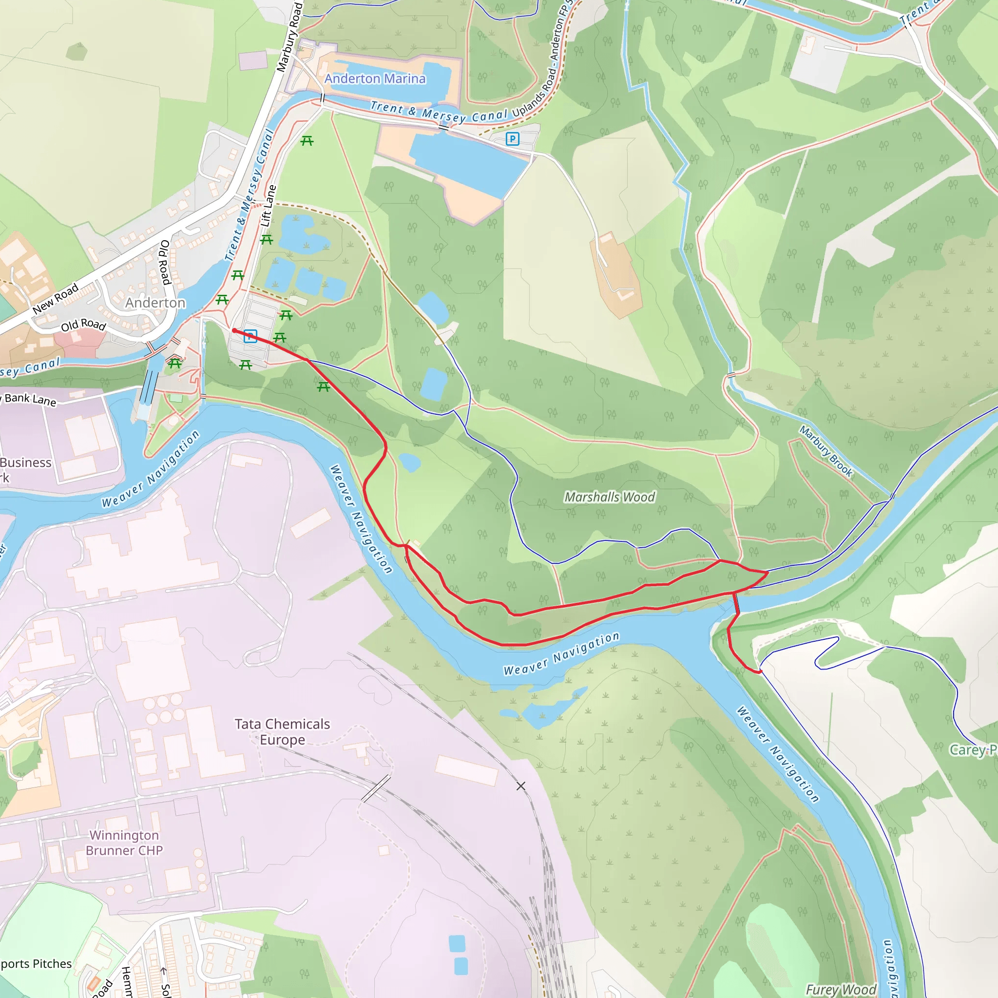 Marshalls Wood Loop mobile static map
