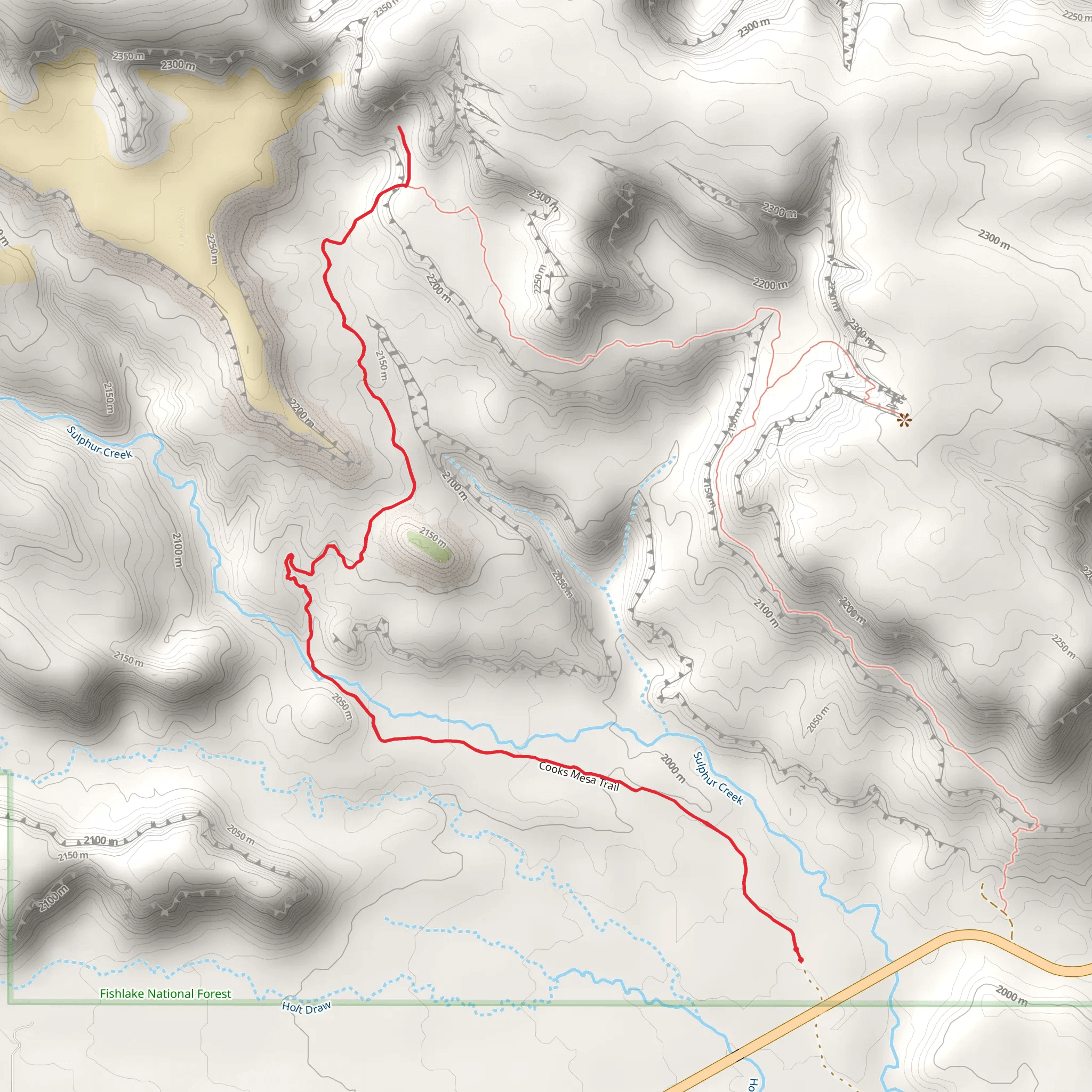Cooks Mesa Trail mobile static map