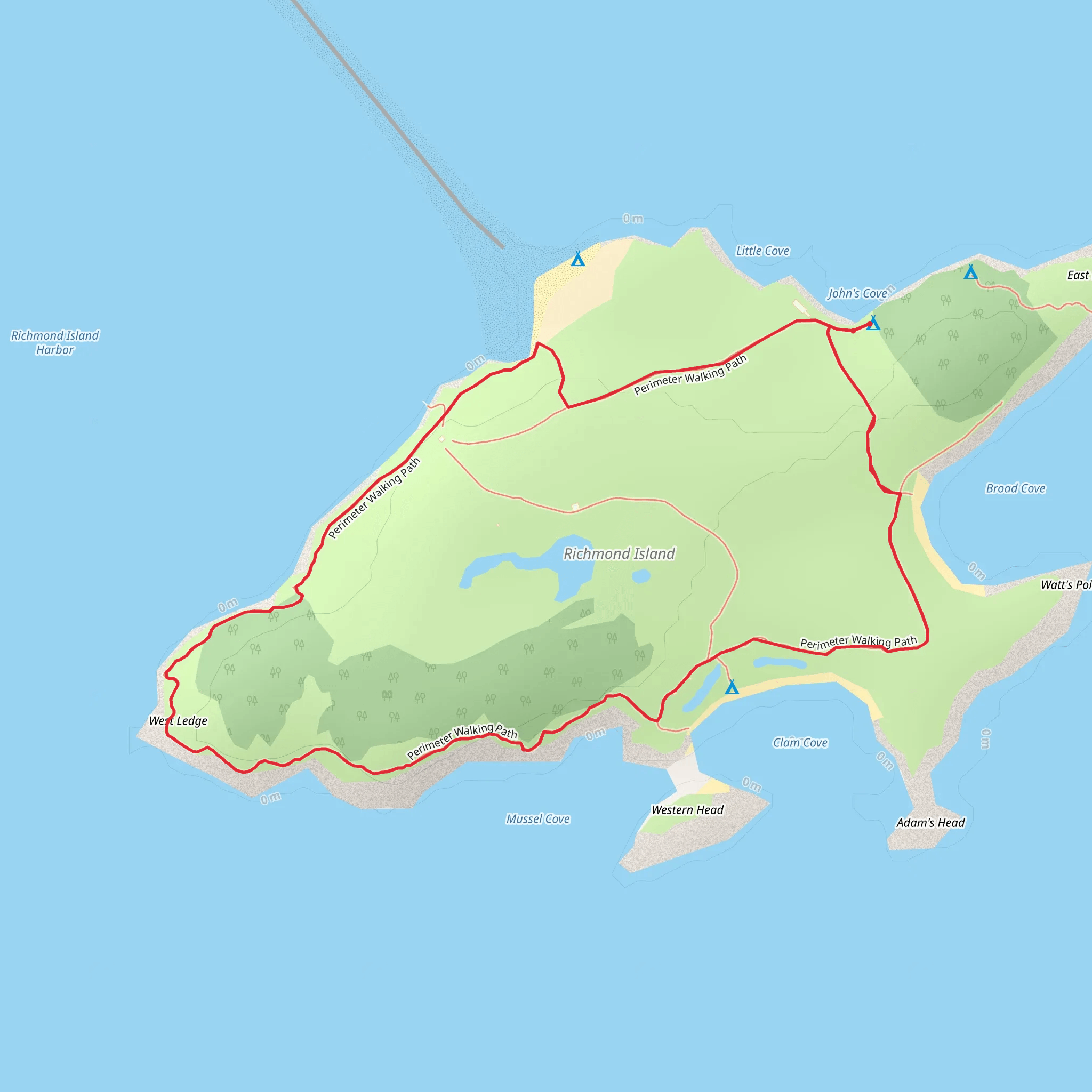 Perimeter Walking Path - Richmond Island Loop mobile static map