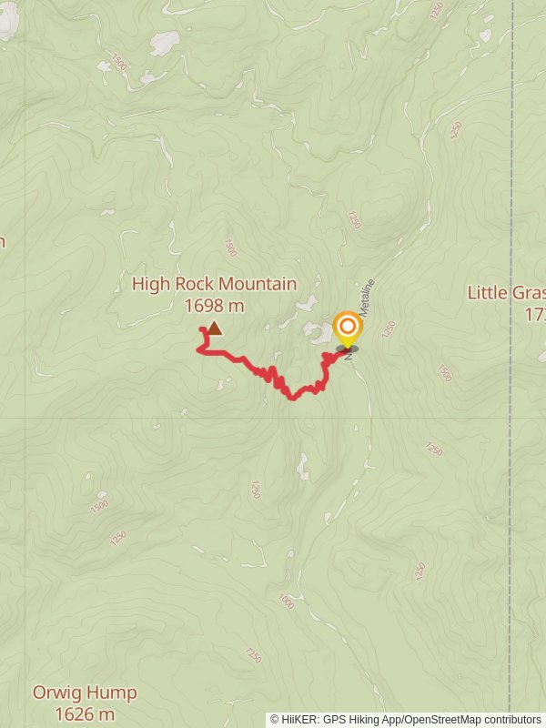 High Rock Mountain Trail mobile static map