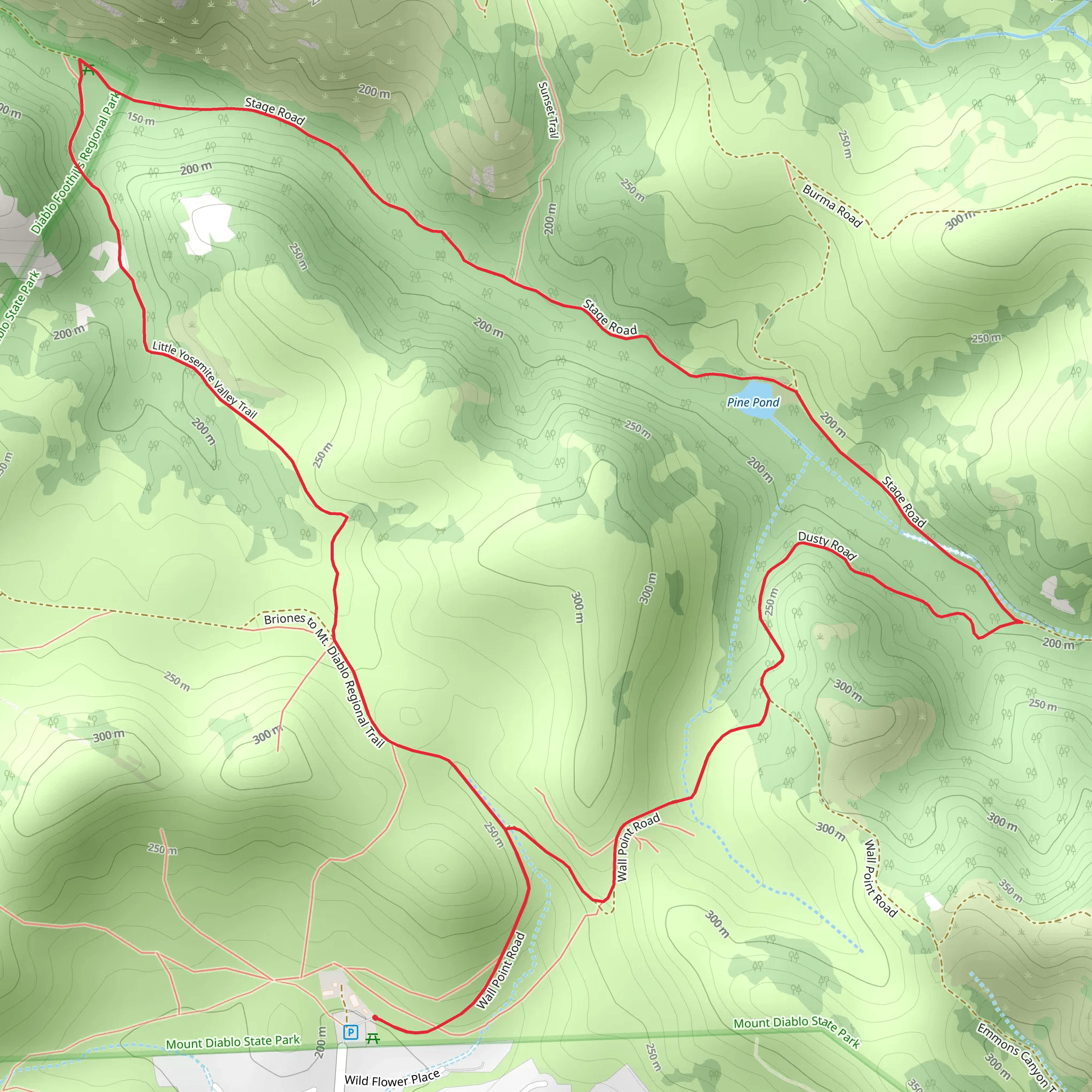 Little Yosemite Valley Trail and Stage Loop Trail mobile static map
