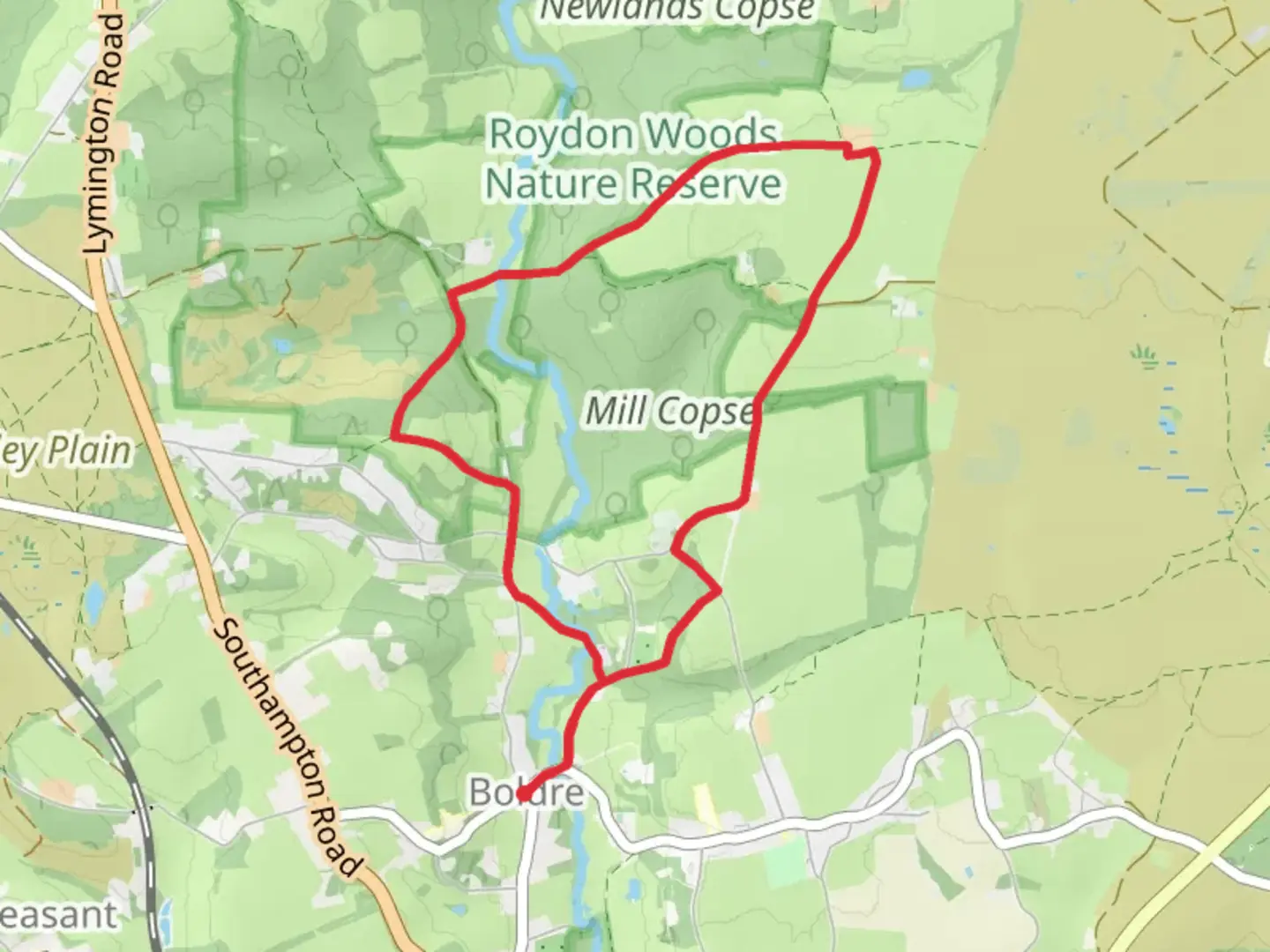 An image depicting the trail Boldre Loop and its surrounding area.