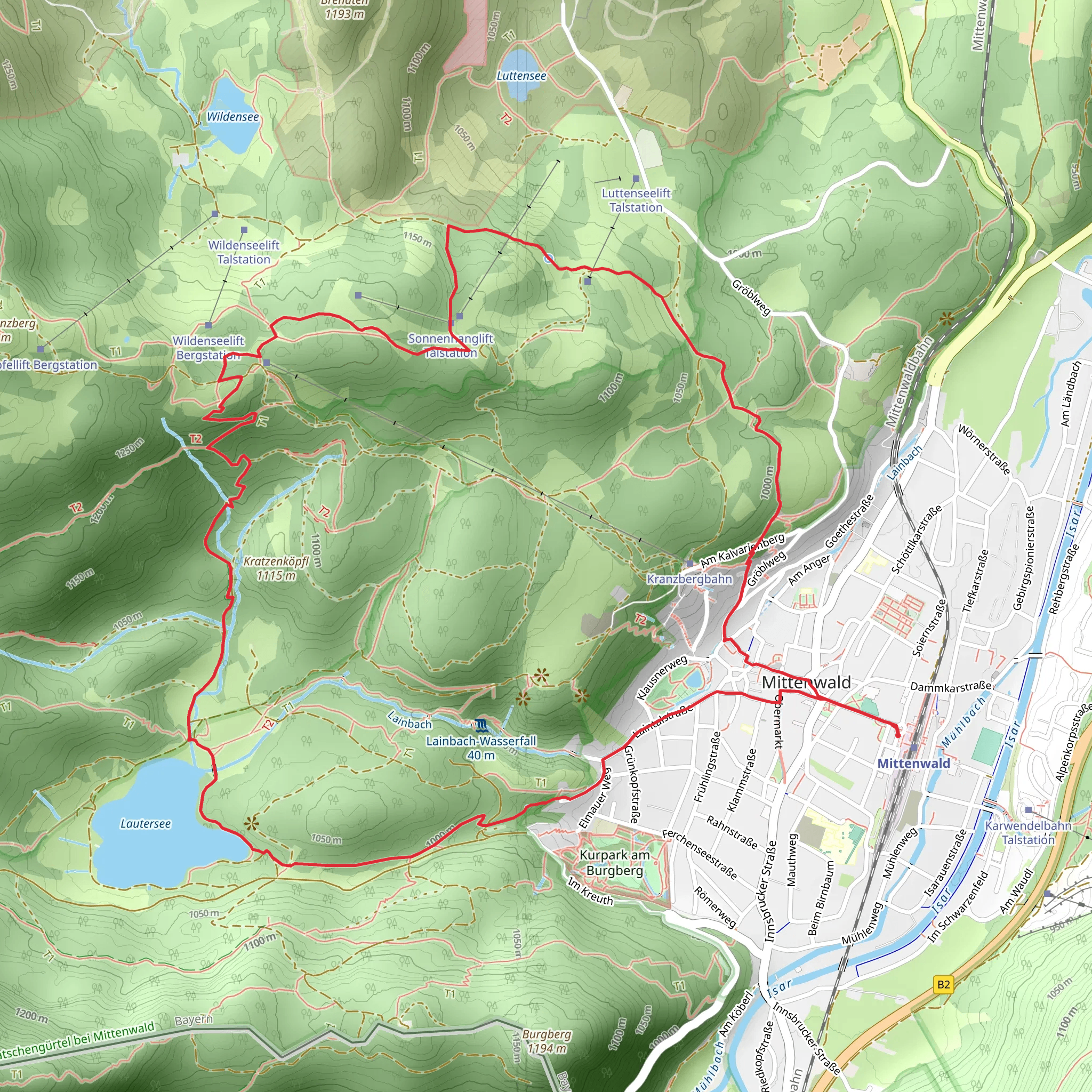 Lautersee and Badeplatz via Barfusspfad mobile static map