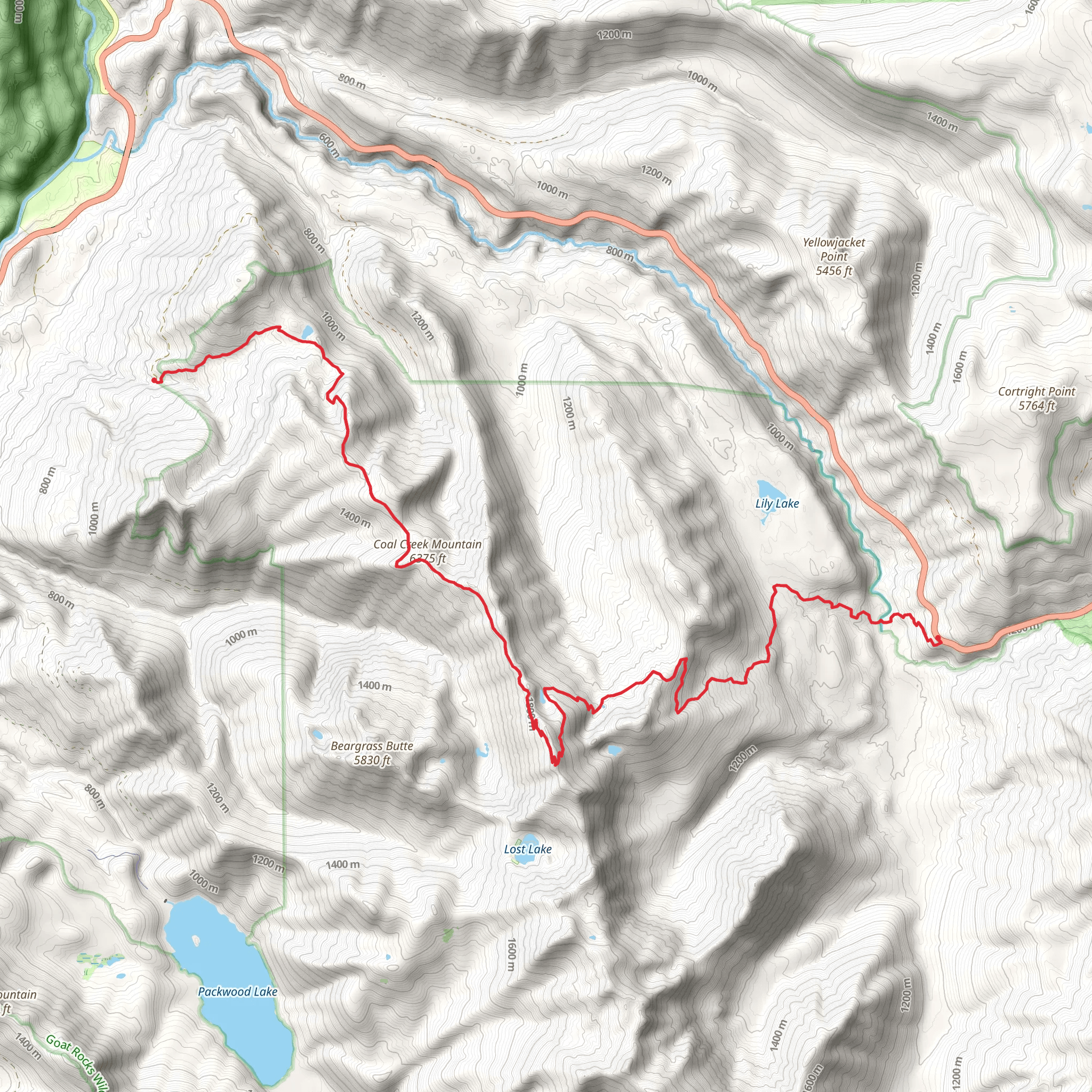 Coal Creek Mountain and Clear Lost Trail mobile static map