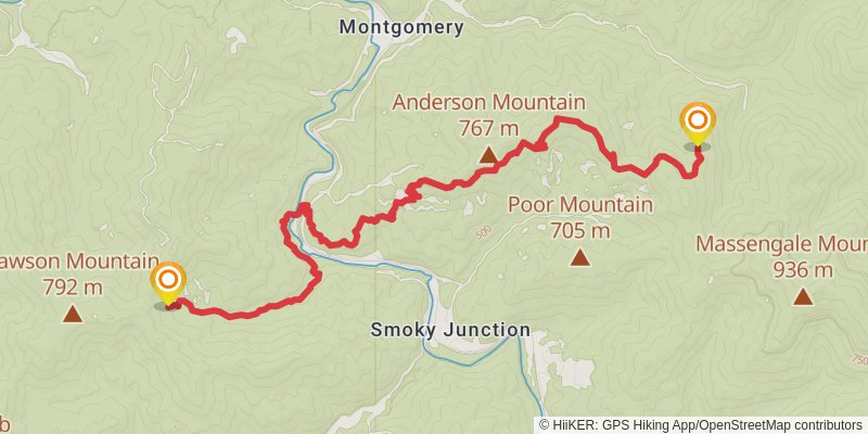 Cumberland Trail - New River Segment stage 3 Map