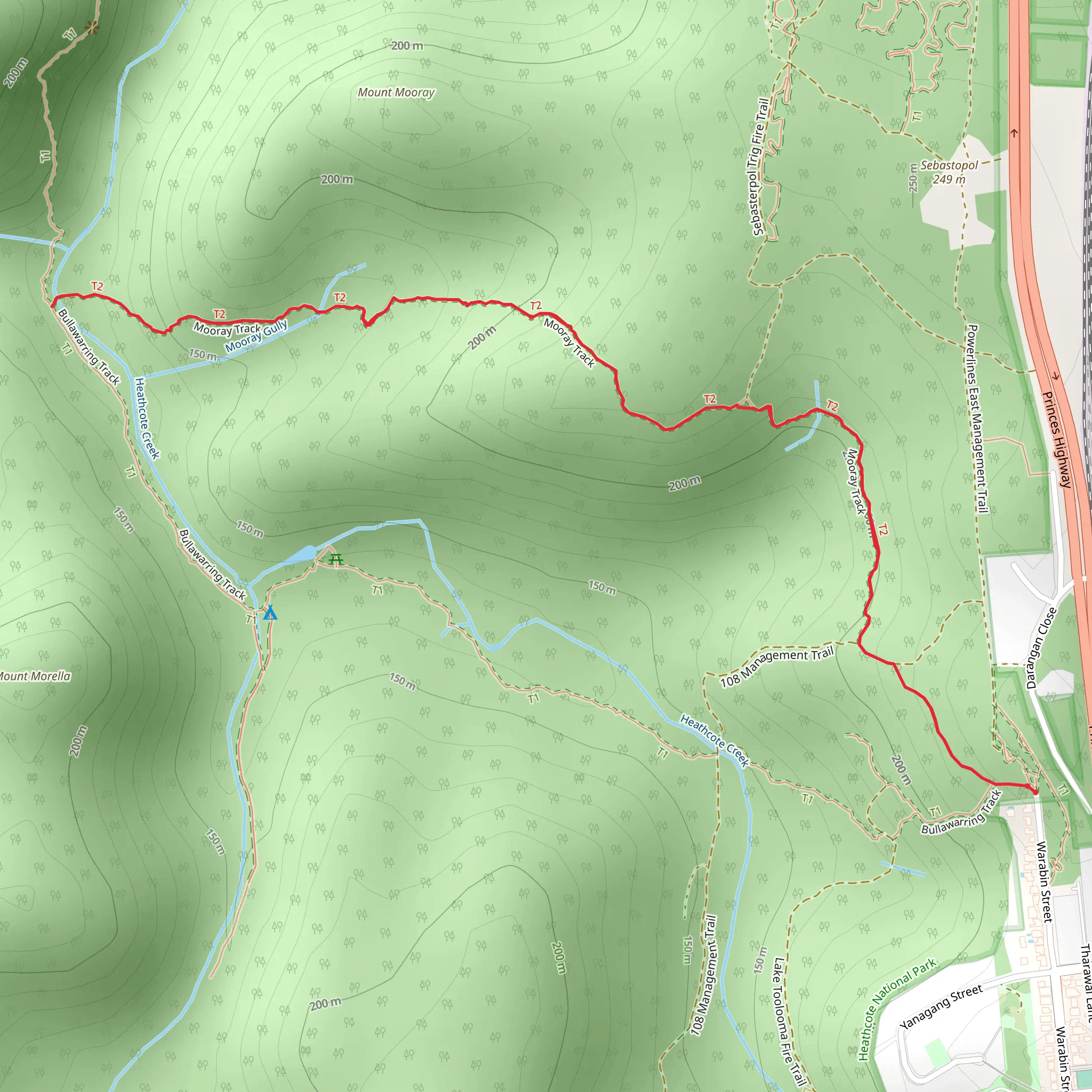 Mooray Track mobile static map